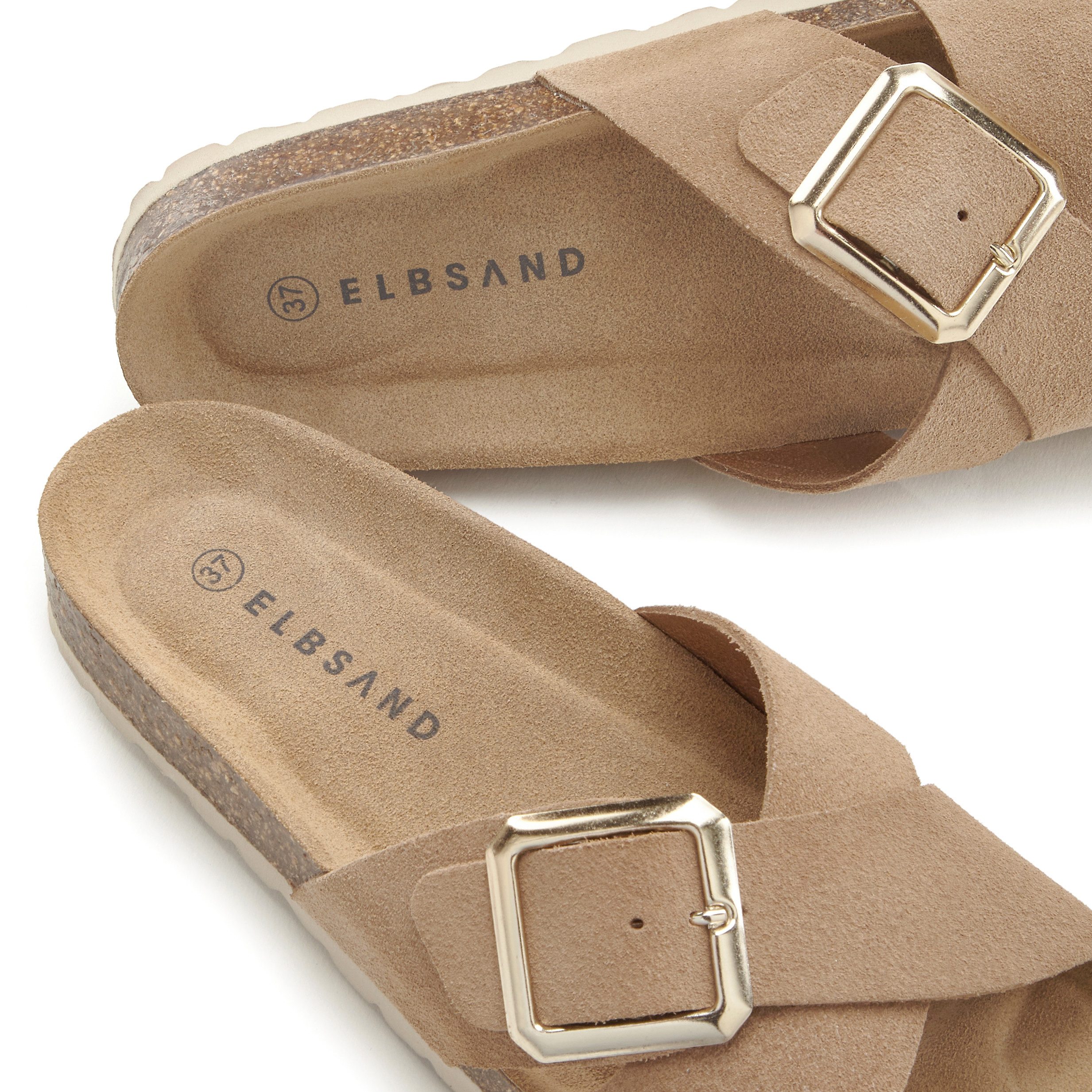 Elbsand Slippers Mule, Sandalen, open schoen Mule, sandaal, open schoen, hoogwaardig leer, zacht kurken voetbed