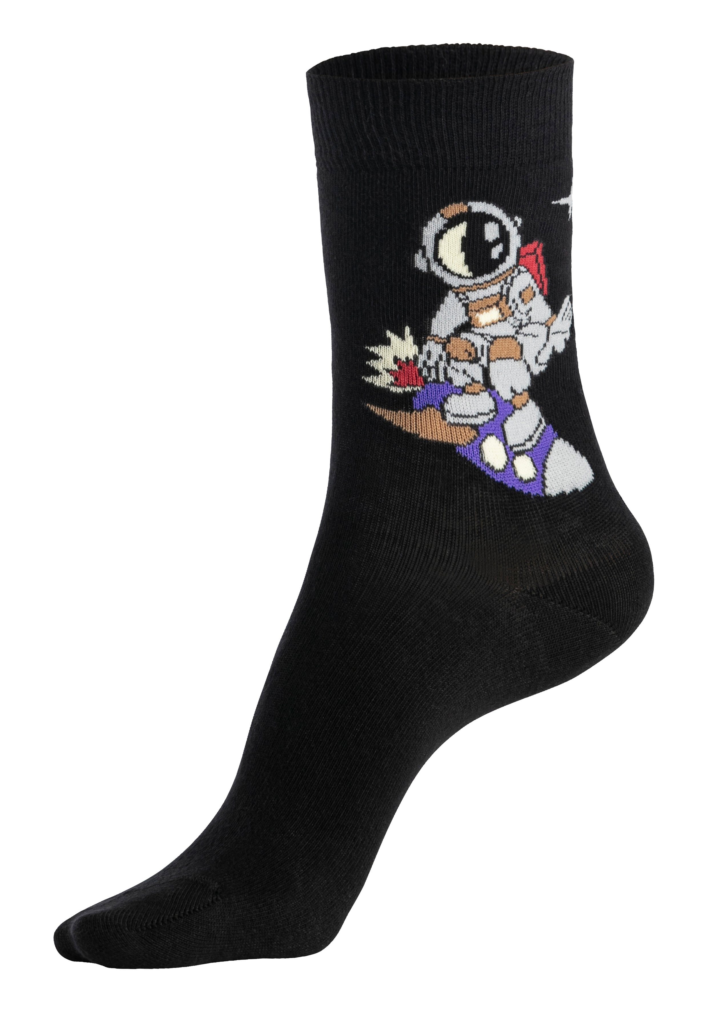 H.I.S Sokken met astronaut-motieven (set, 5 paar)