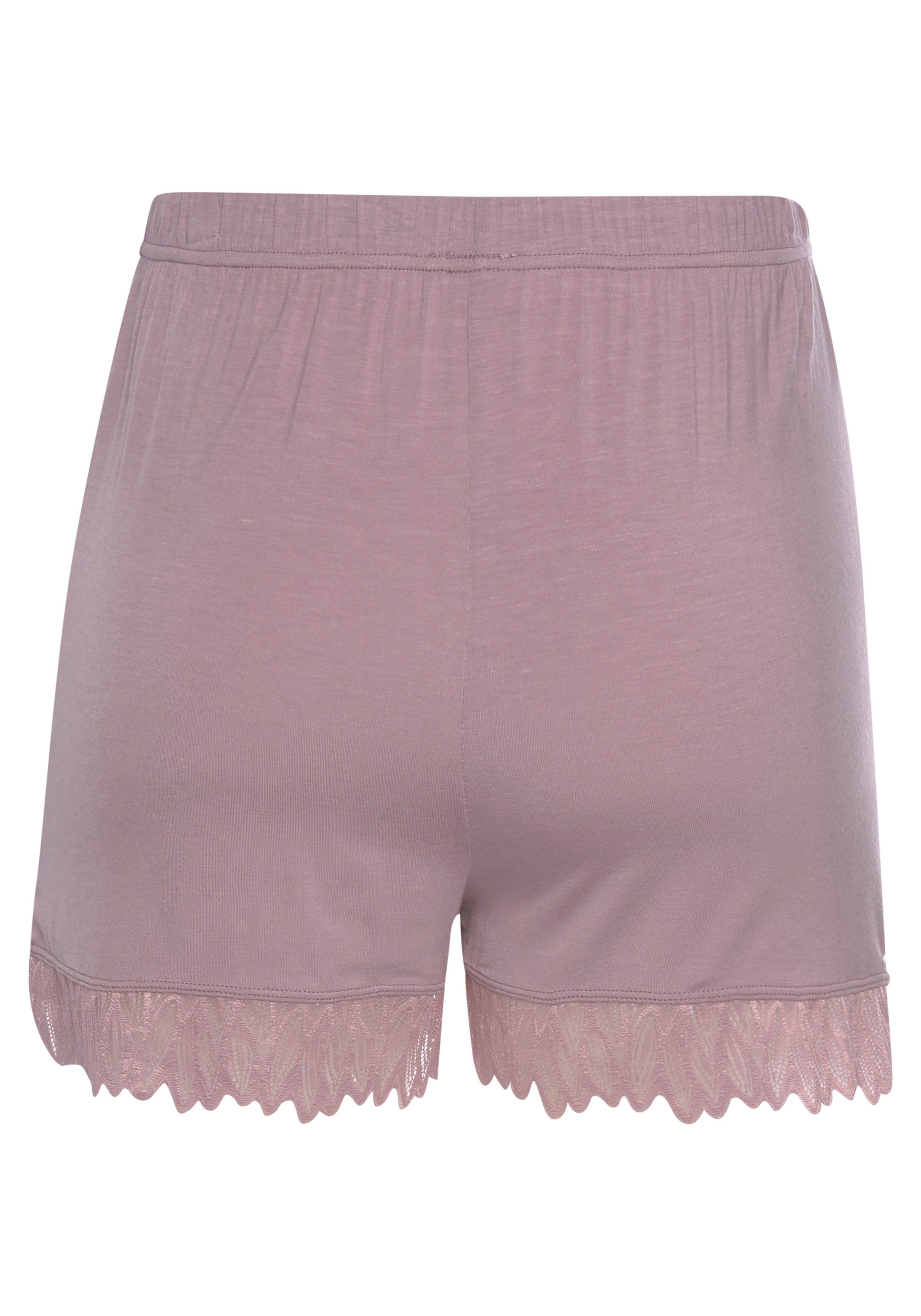 Lascana Pyjamashort met kanten details