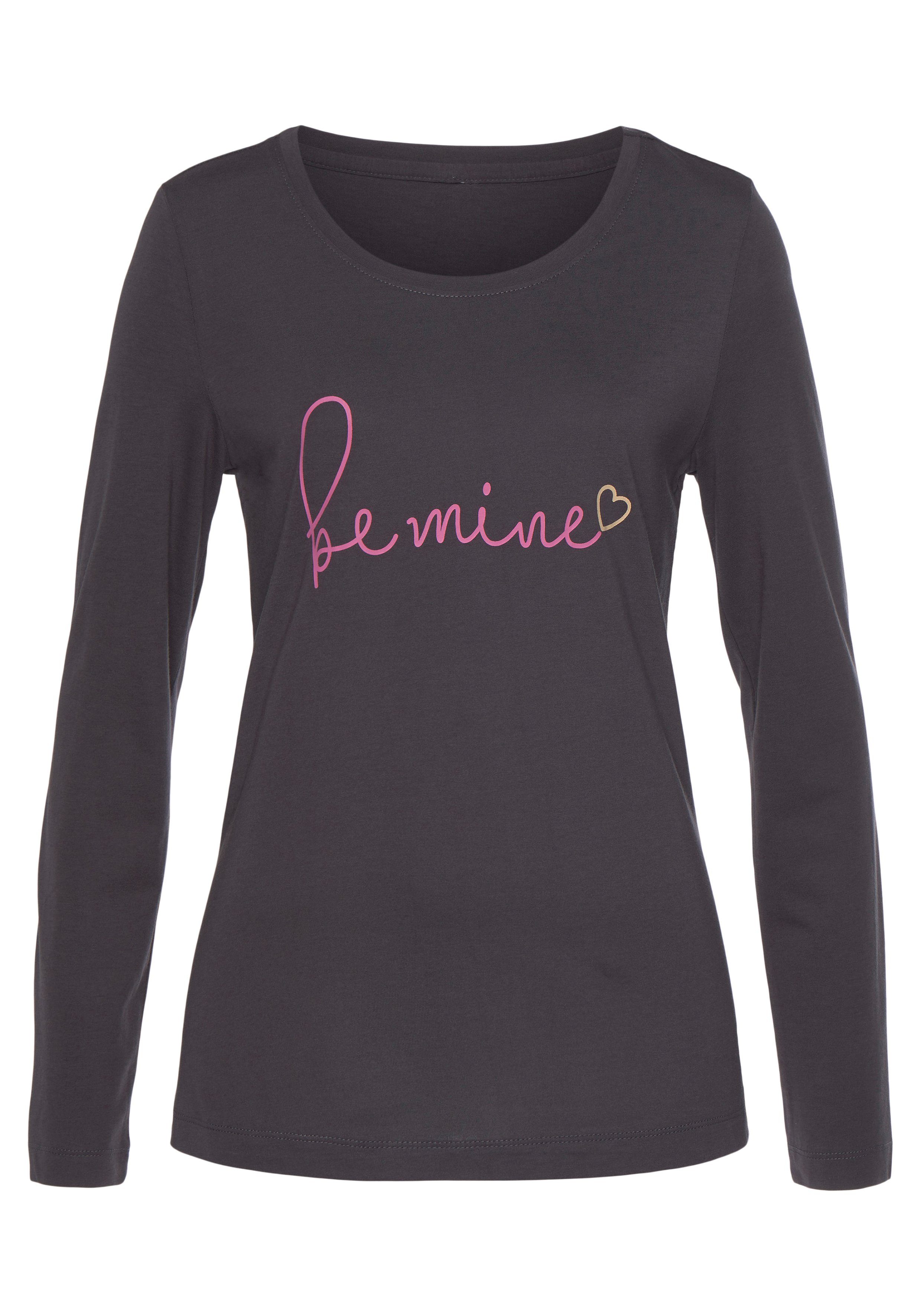 Vivance Dreams Pyjama met hartjesprint (set, 2-delig) pyjama's maat 32/34 grijs