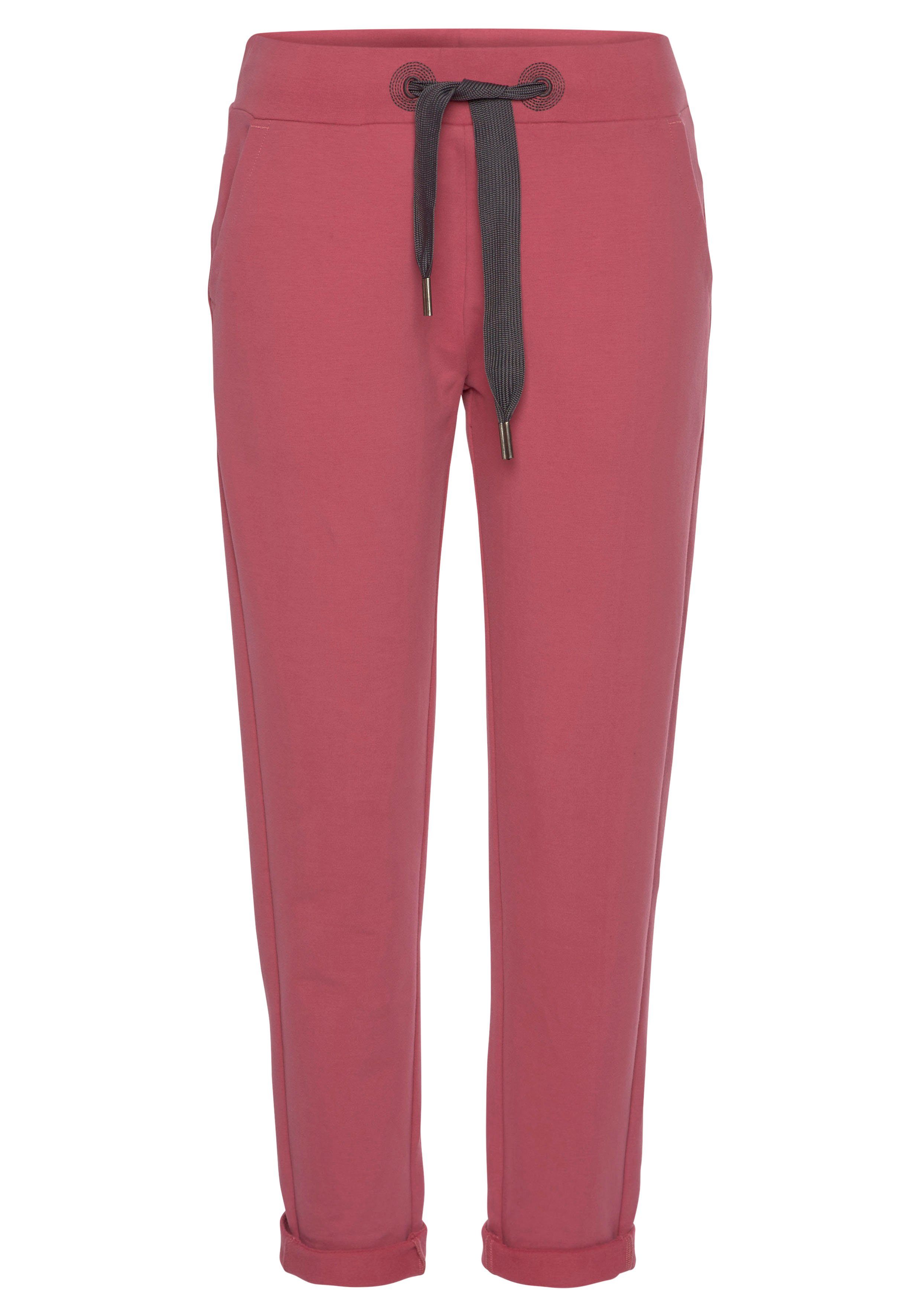 Elbsand Sweatbroek Brinja met zakken en brede trekkoorden, joggingbroek, casual pasvorm strandbroeken maat XL (42) rood