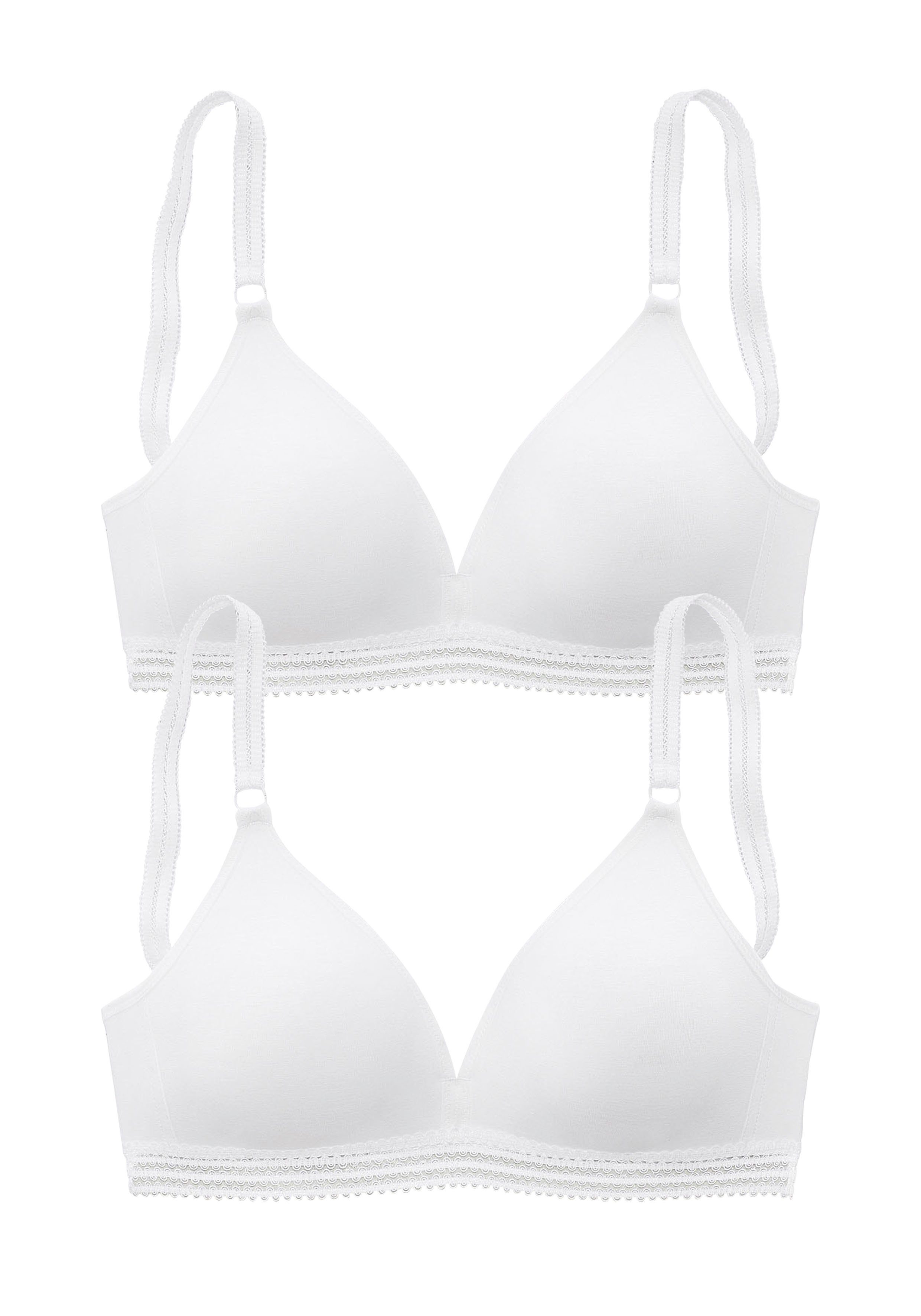 Petite fleur Soft-bh zonder beugels, in een mooie driehoeksvorm (2-delig, Set van 2)