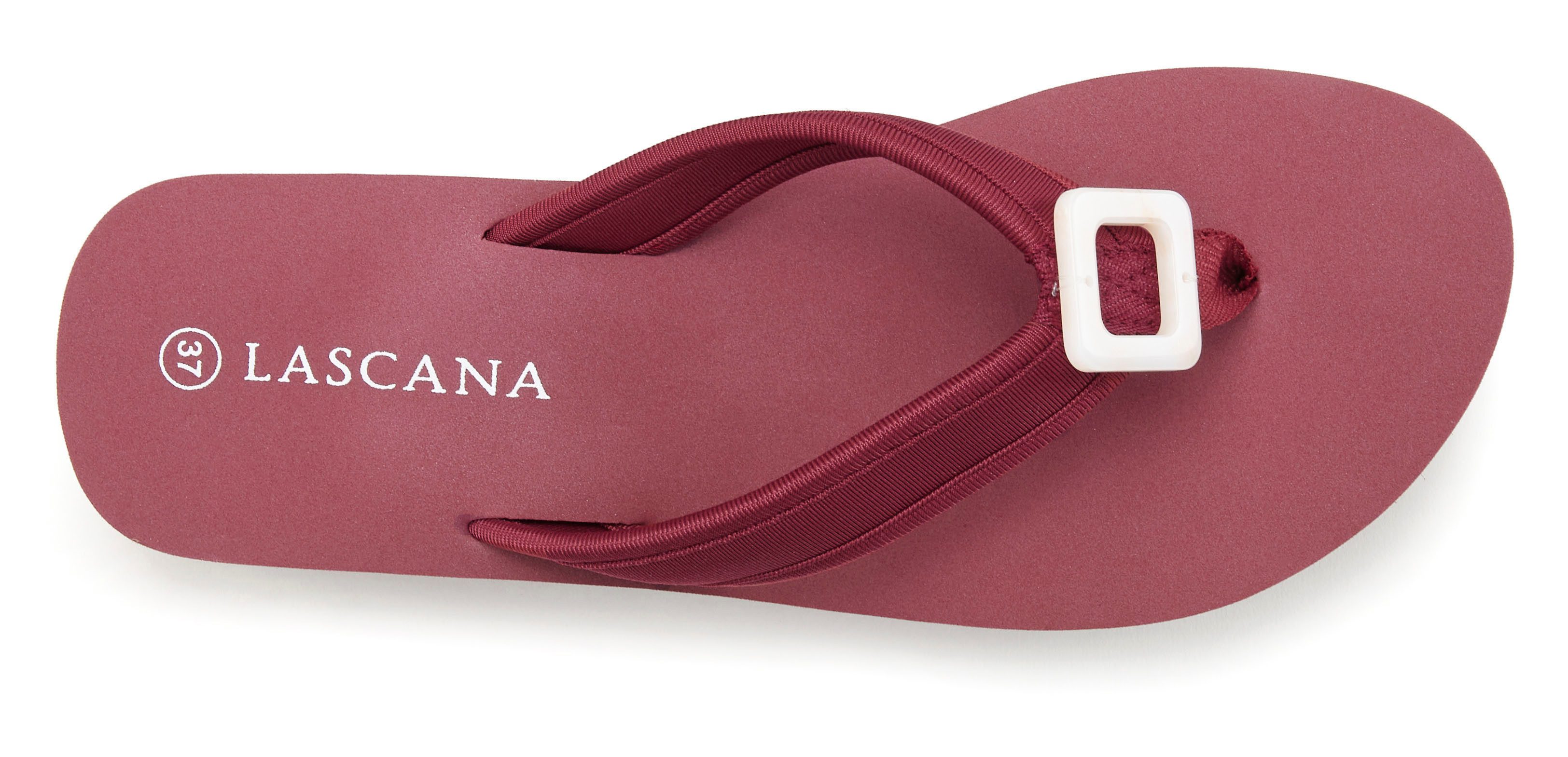 Lascana Badslippers Sandaal, pantoffel, badslipper met decoratieve applicatie VEGAN