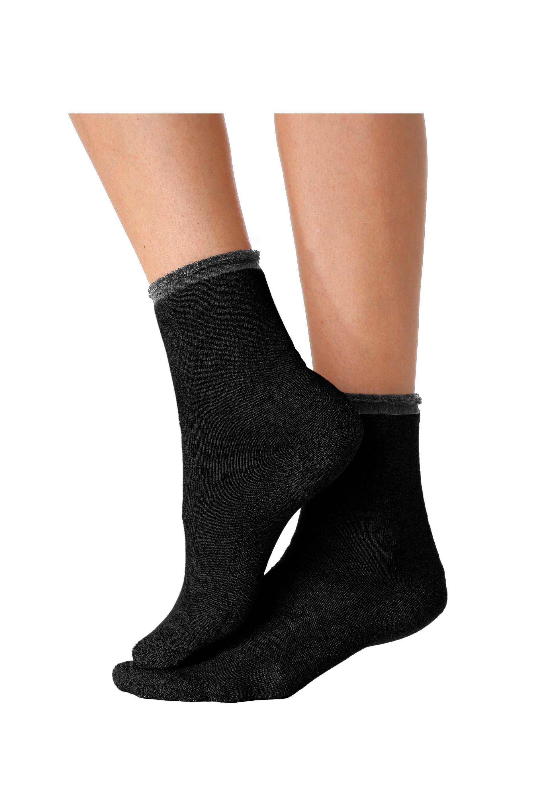 Lavana Wellness-sokken met frottébinnenkant (set, 4 paar)