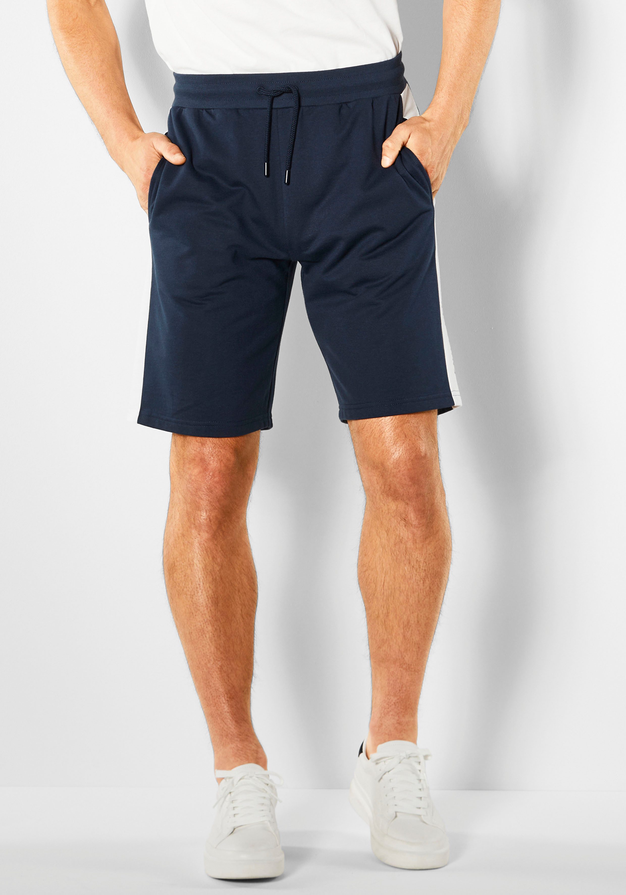 H.I.S Sweatshort opzij strepen met logoprint