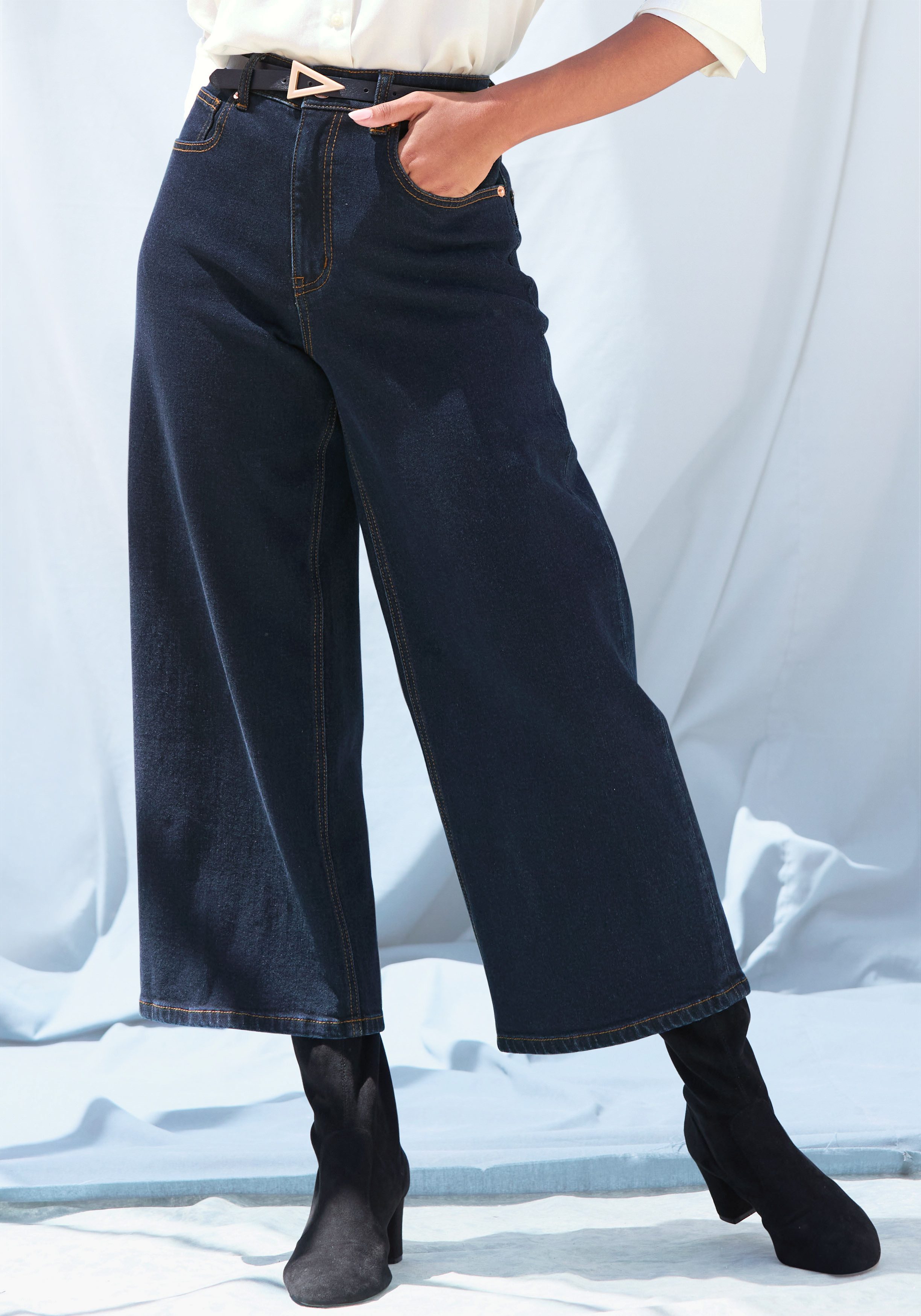 Lascana 7/8 jeans van katoen-denim, straight-leg