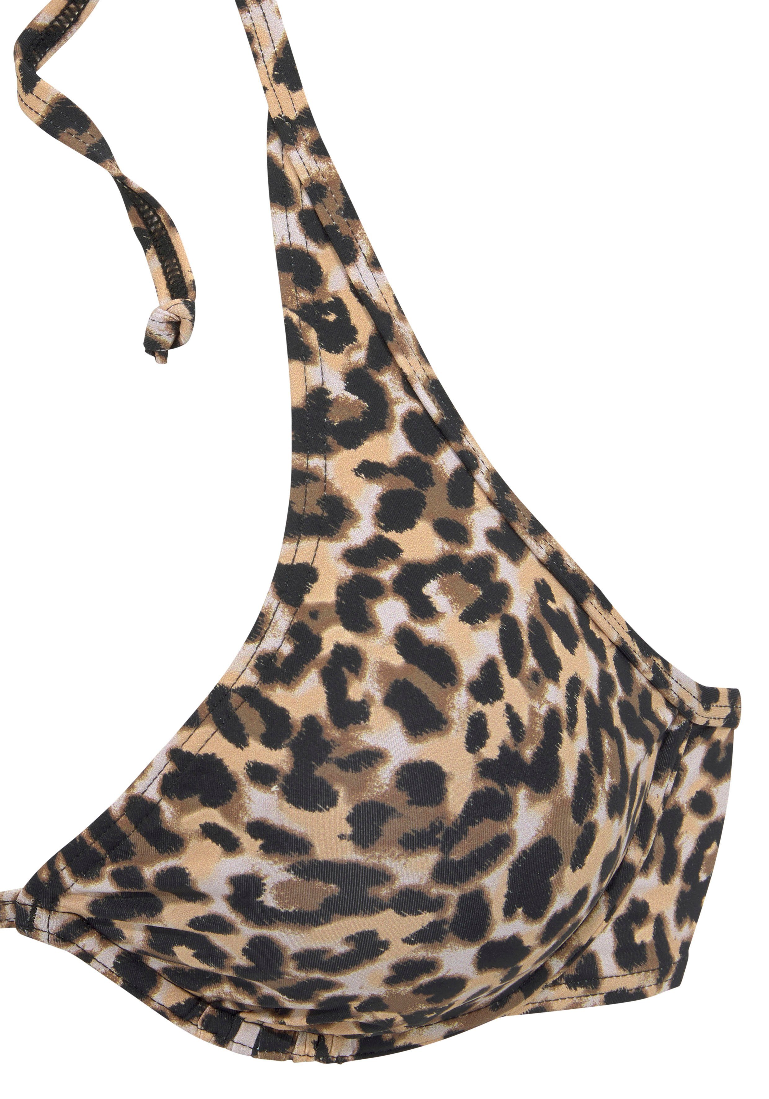 Bruno Banani Beugelbikini met animal-print in haltermodel