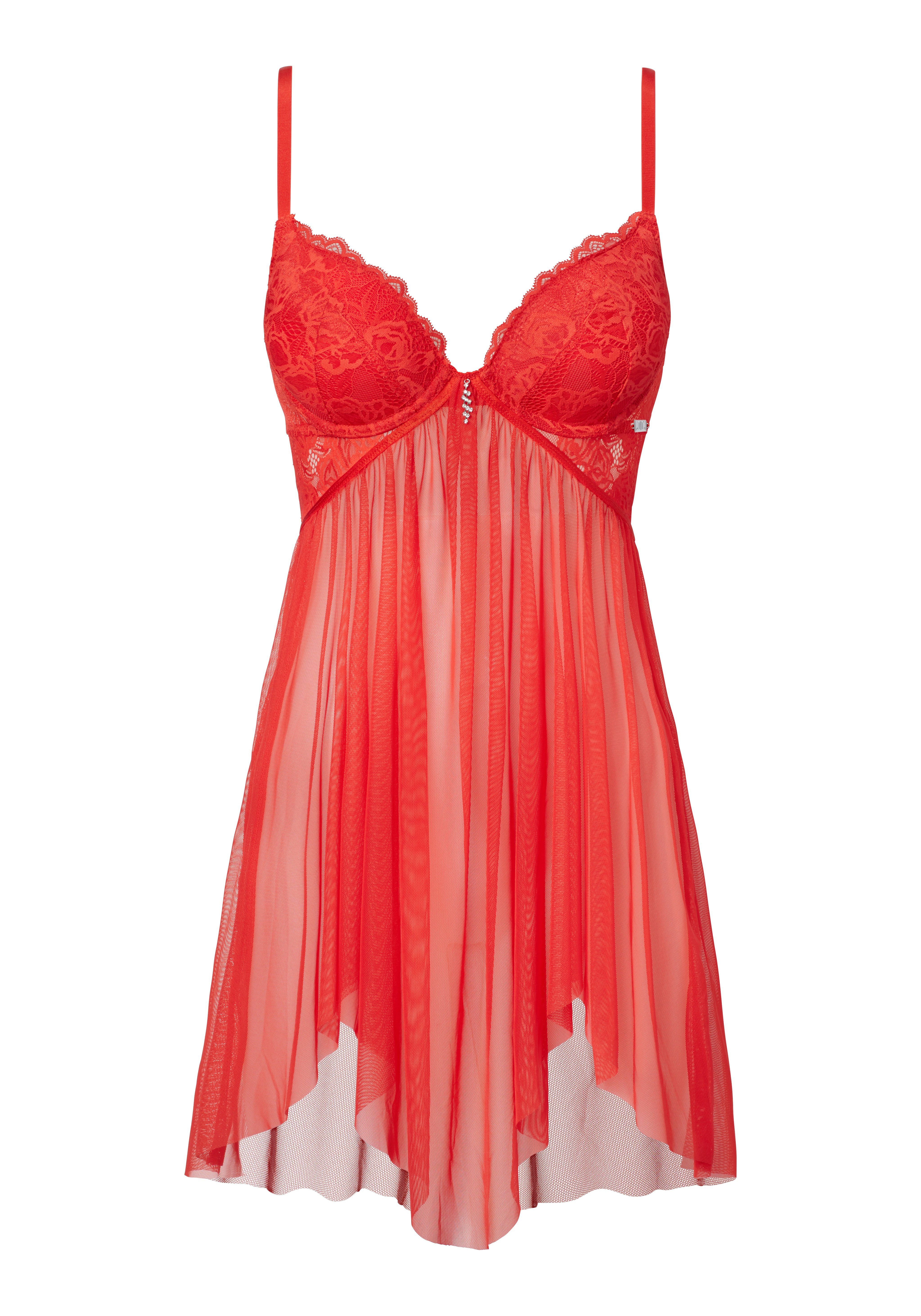 Jette Joop Negligé van edel kant en transparante tule, sexy lingerie, verleidelijke ondermode