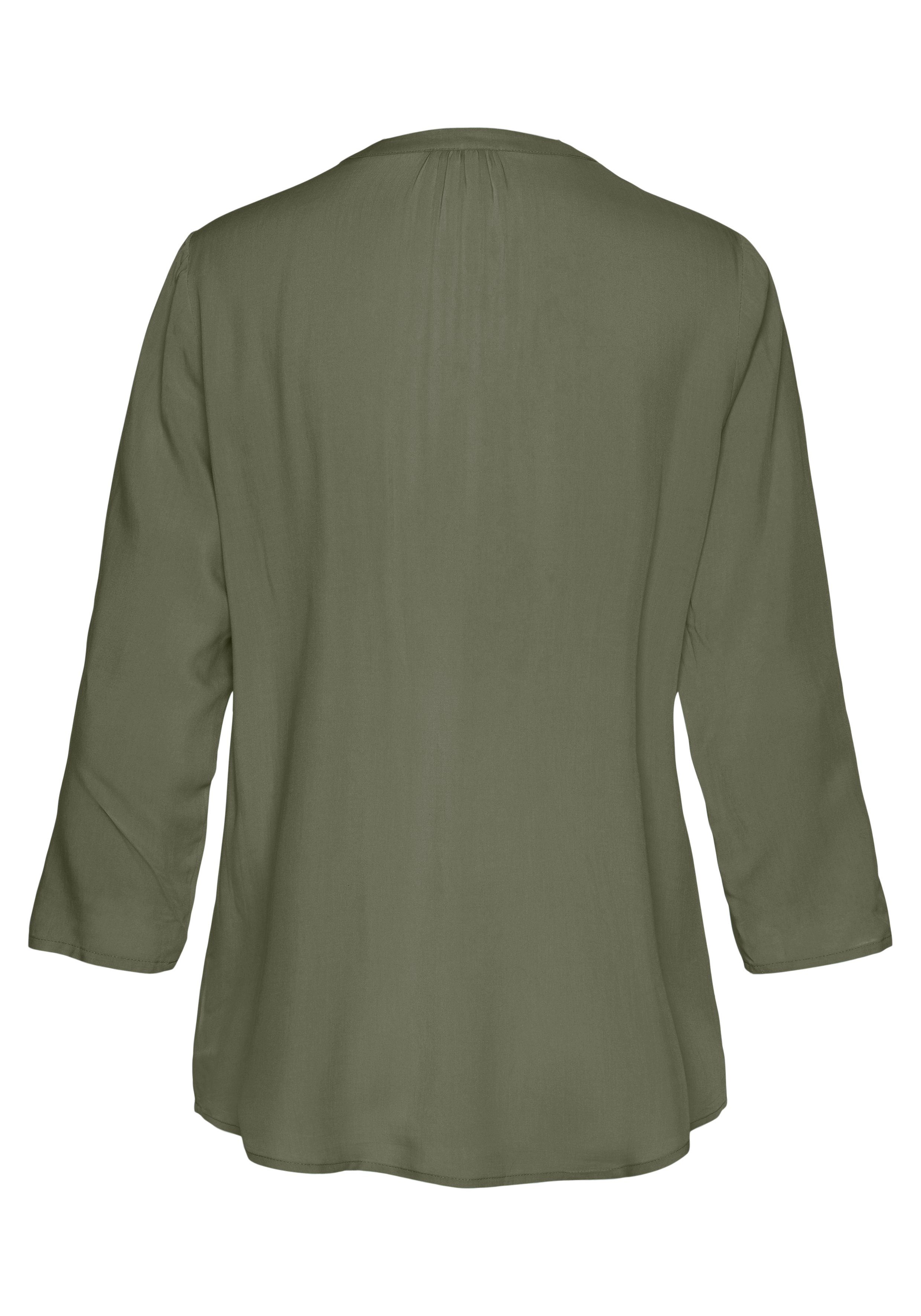 Lascana Blouse zonder sluiting met 3/4-mouwen en knoopsluiting, damesblouse