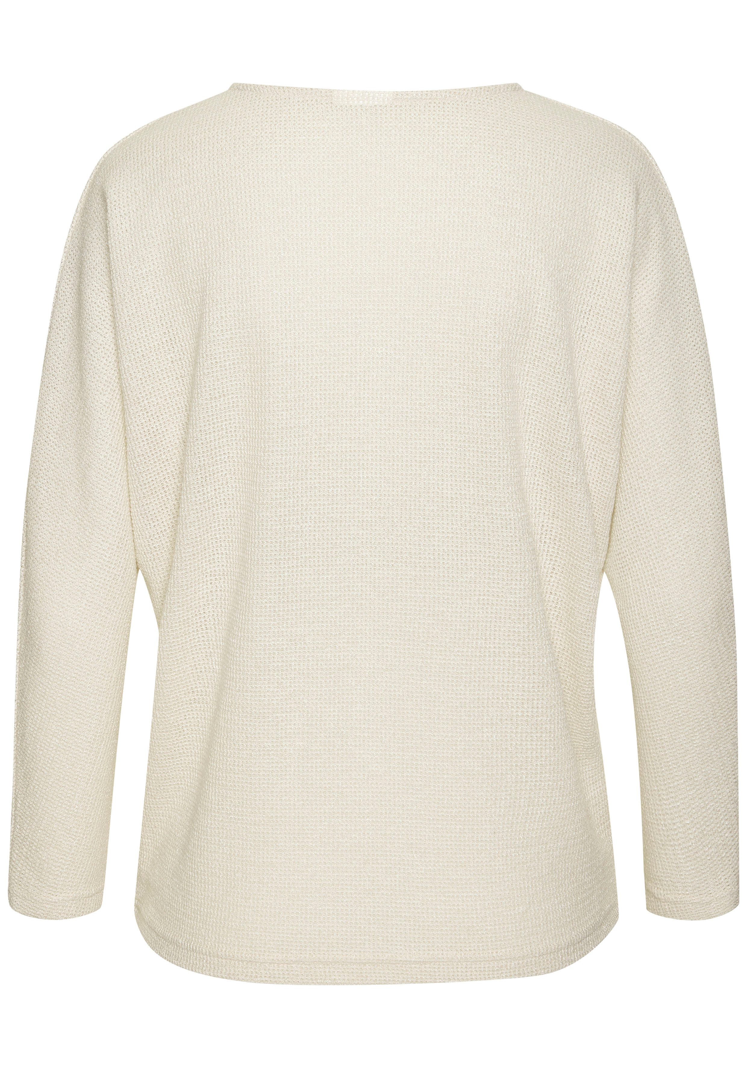 Vivance Shirt met lange mouwen Van pluizig breiwerk gemaakt van kreukvrij materiaal