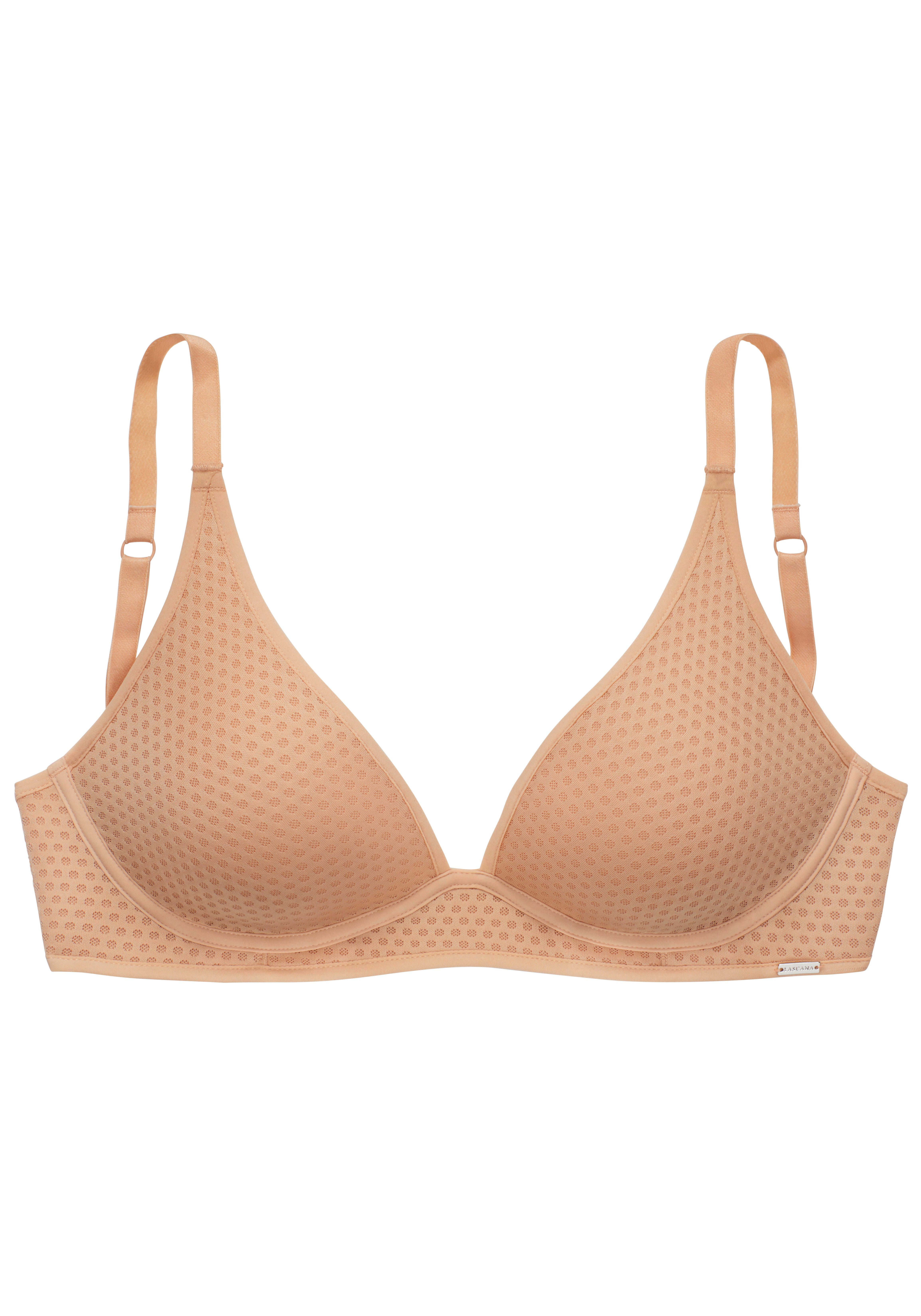 Lascana Bralette-bh zonder beugel met cups van gemusterd spacer-materiaal, basic