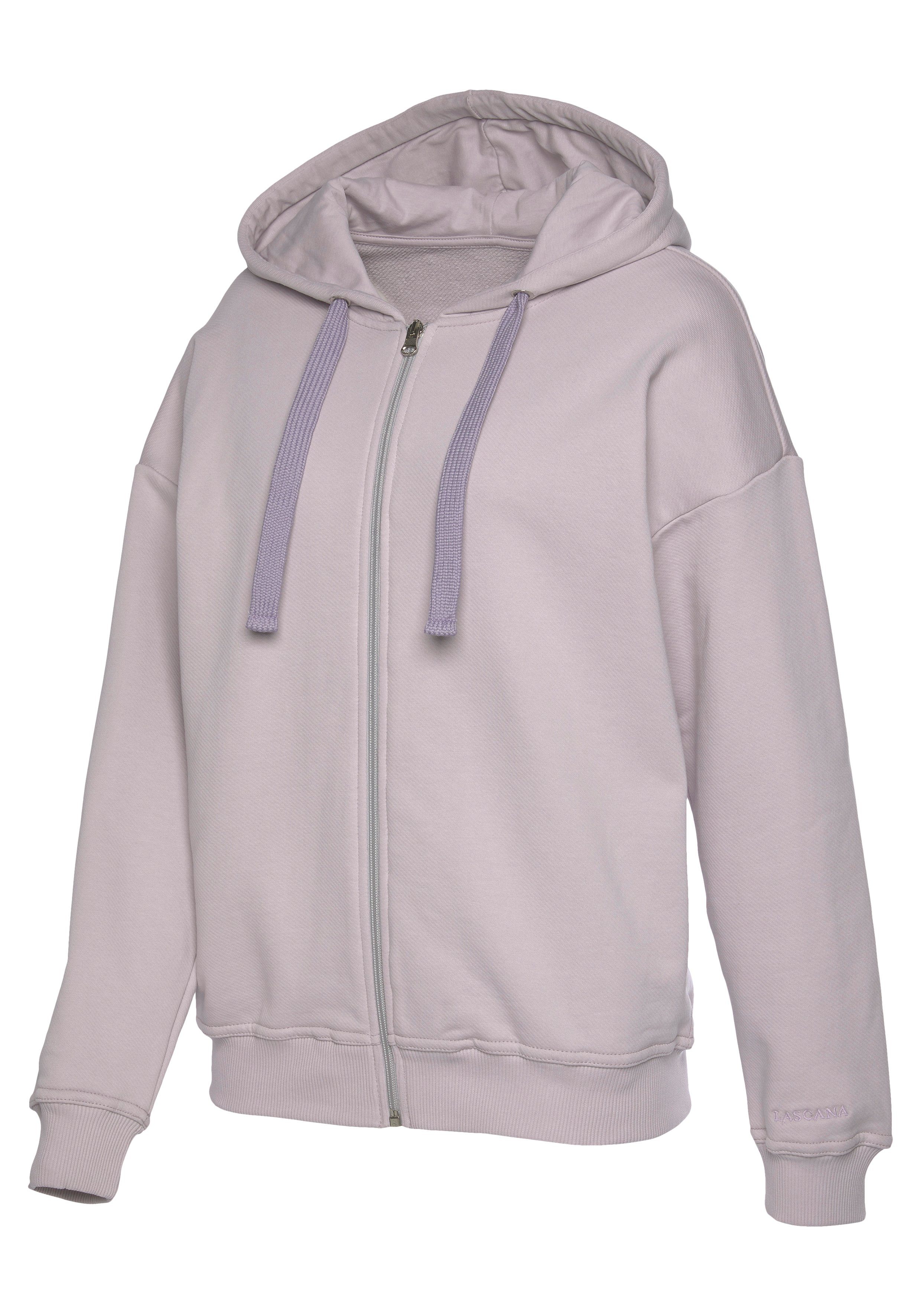 Lascana Sweatvest -lounge jas van biologische katoen, loungewear