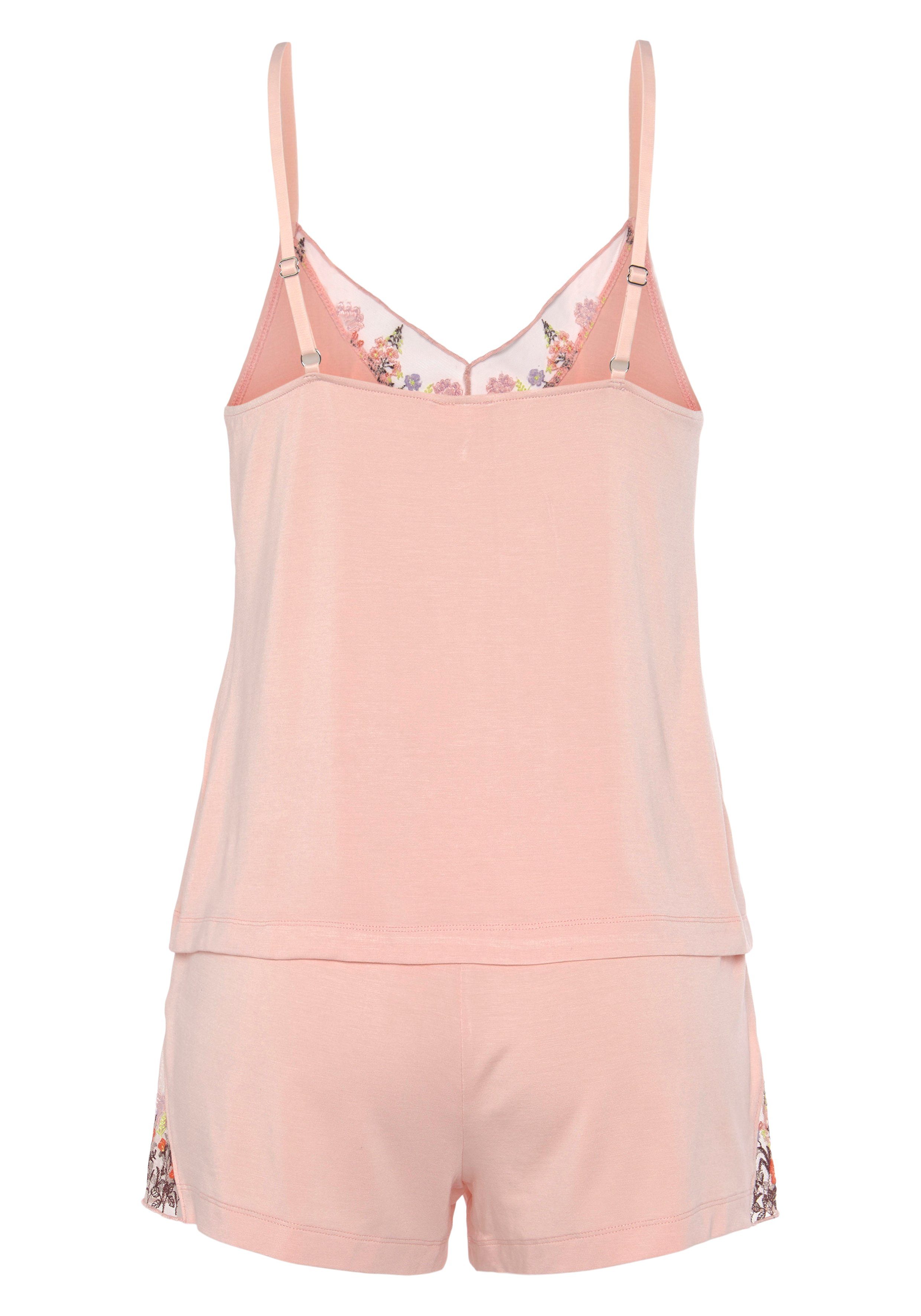 Lascana Shortama met mooie kantdetails (2-delig)