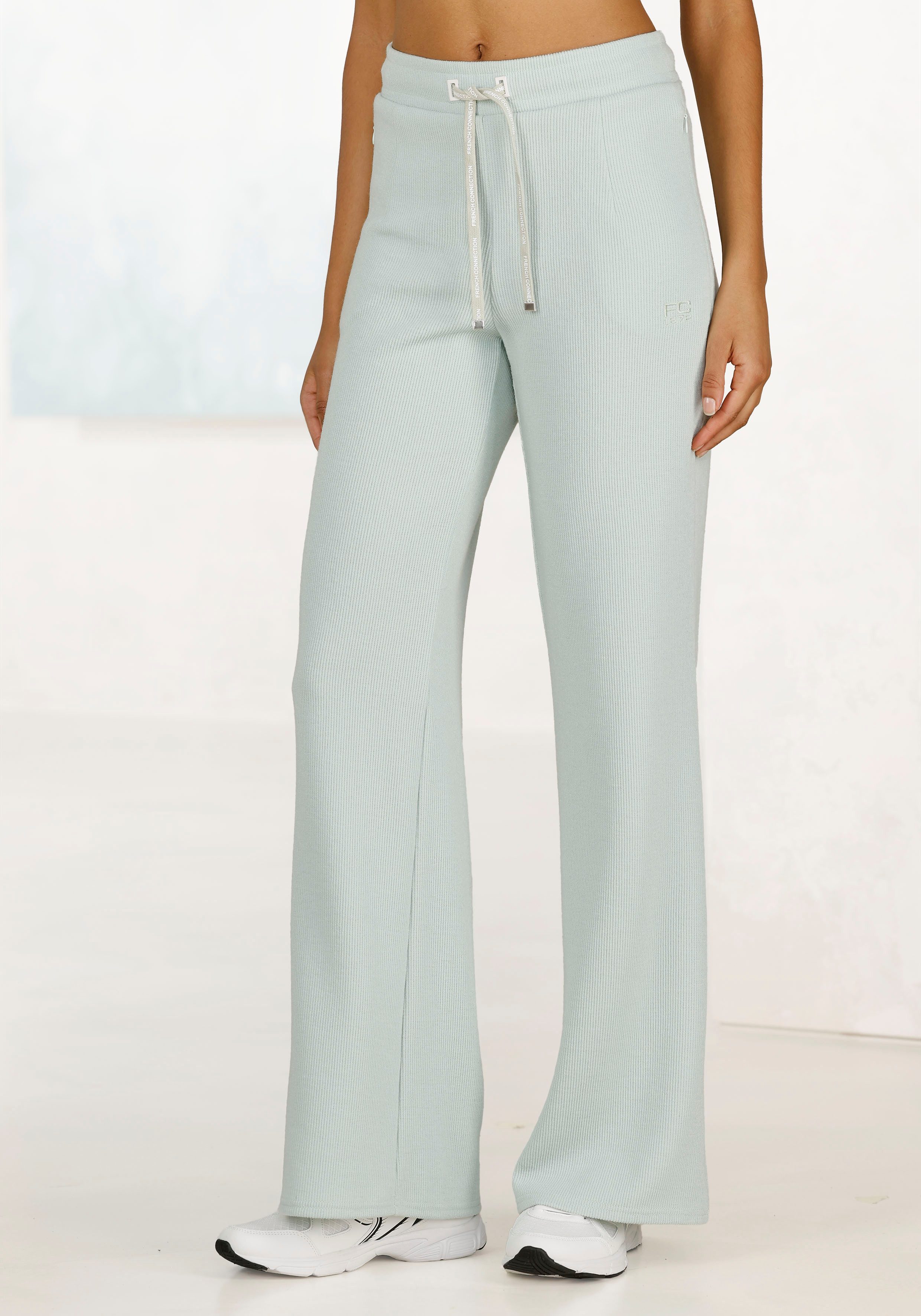 French Connection Loungebroek in geribde tricot-look