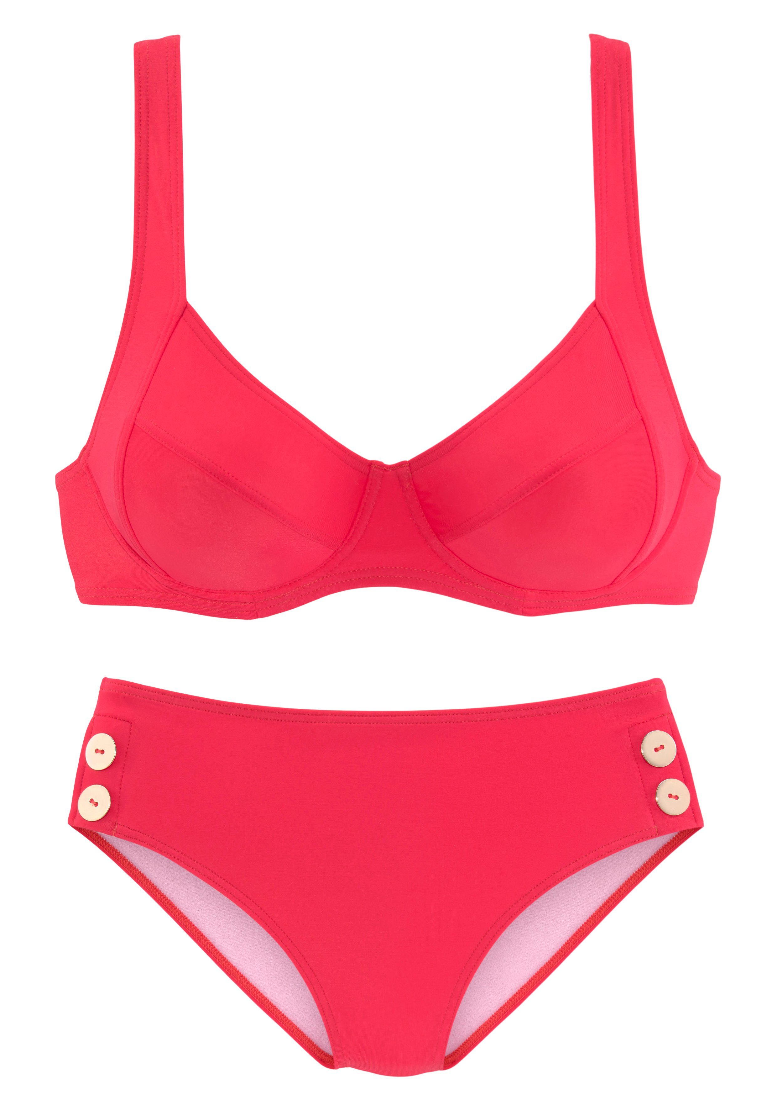 Vivance Beugelbikini met goudkleurige sierknopen