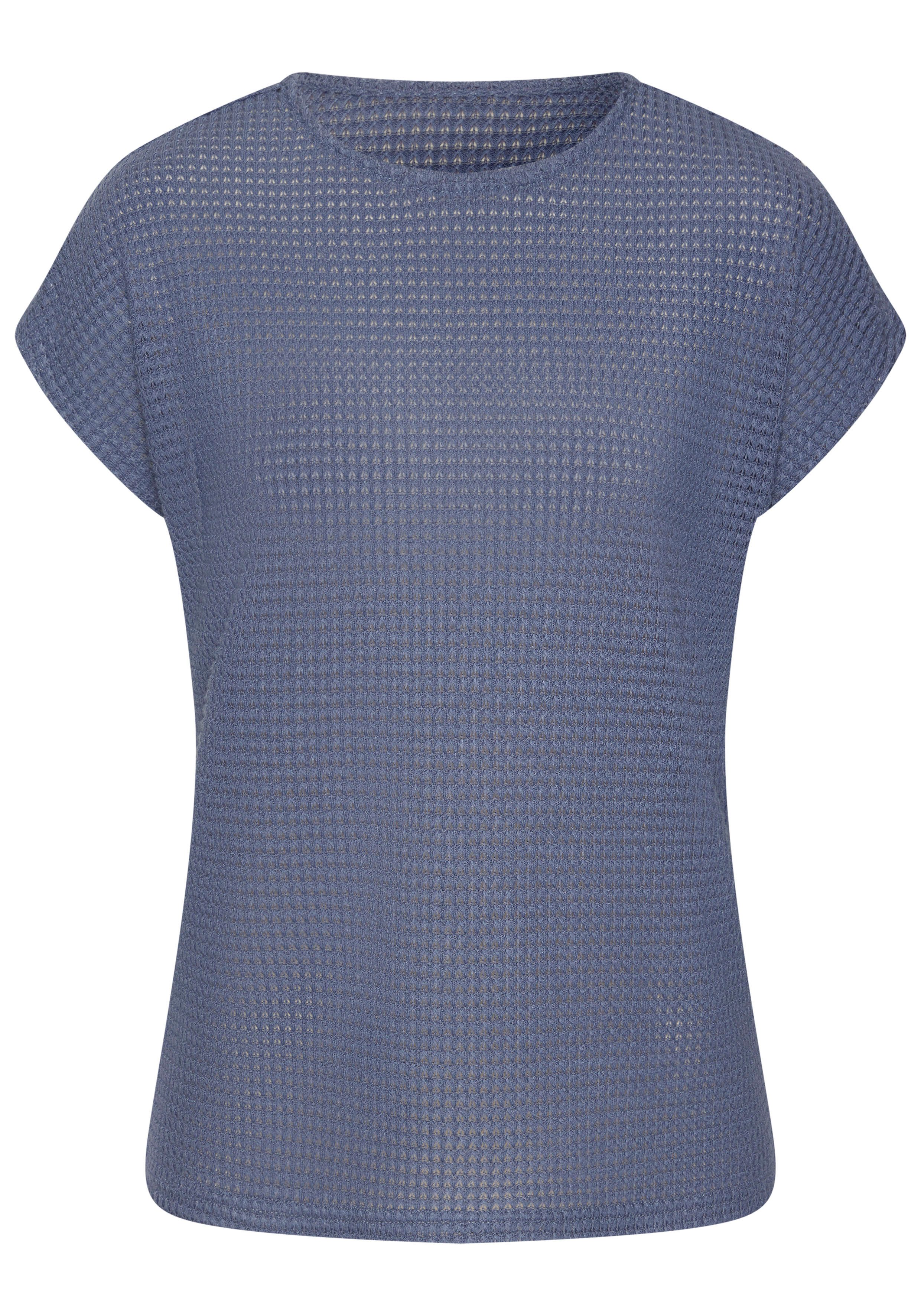 Vivance Shirt met korte mouwen Van strijkvrije wafelstof van kreukvrije breikwaliteit