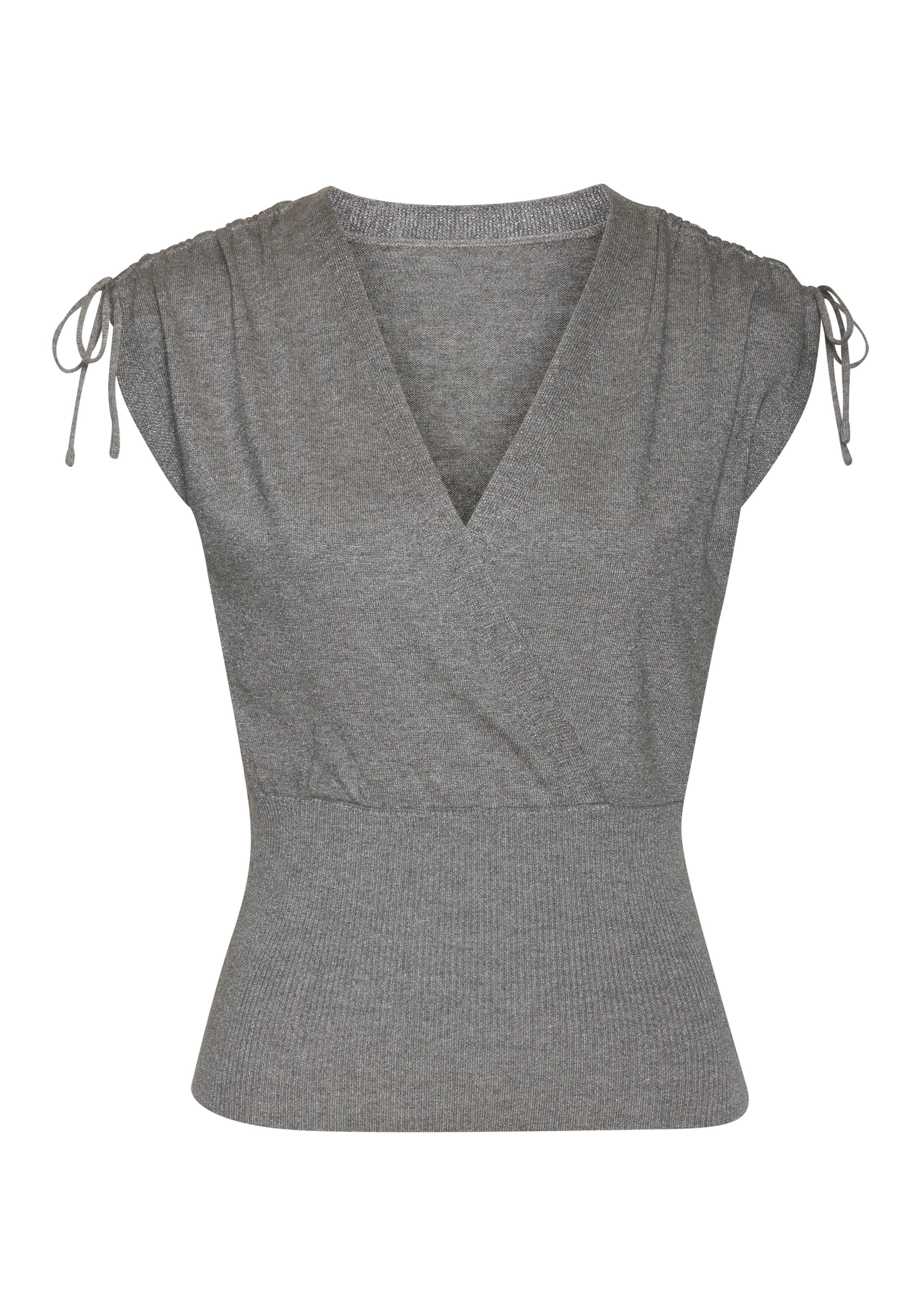 Lascana Gebreide top met glanzend lurexgar