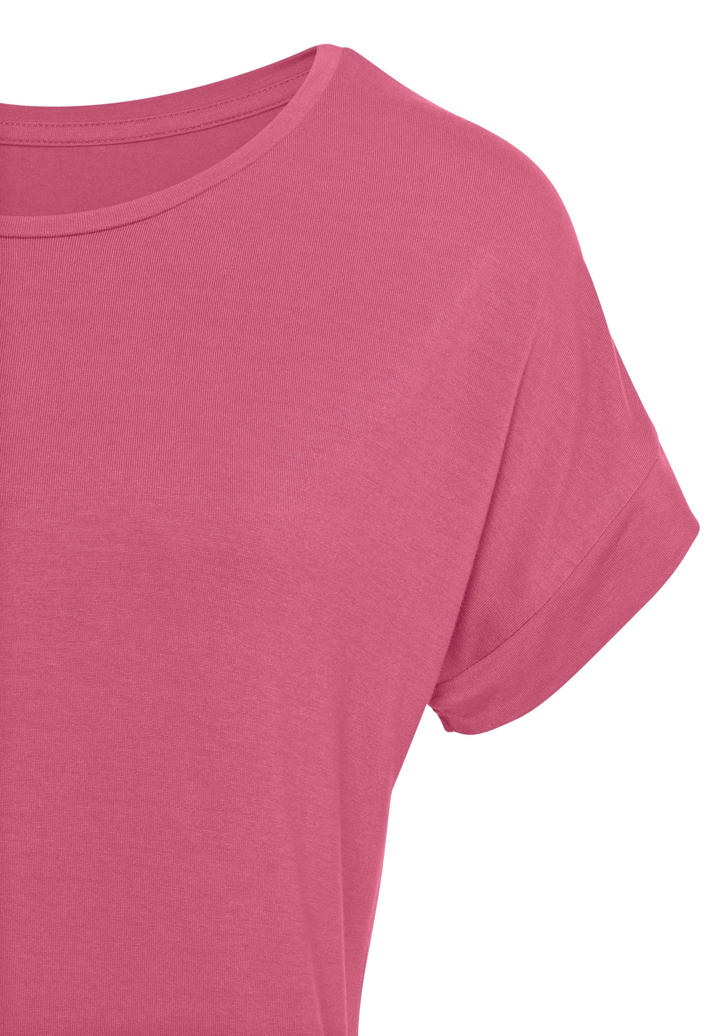 Vivance Shirt met korte mouwen Met elastiek in de band van zachte viscose-stretch