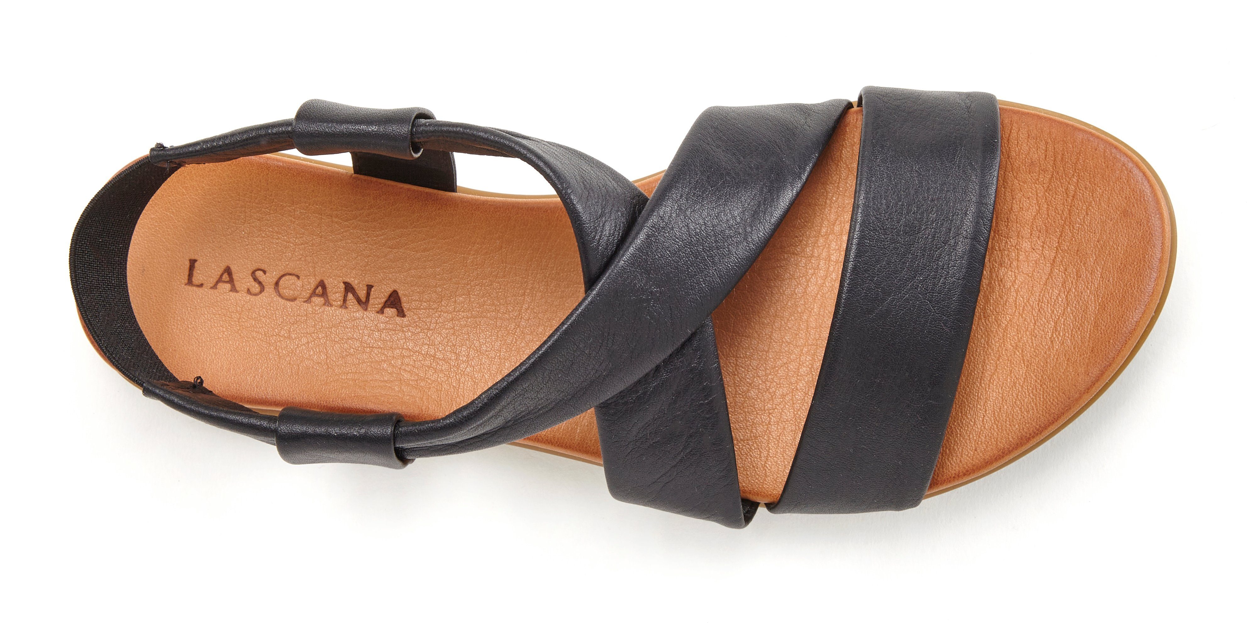 Lascana Sandalen Zomerschoen van leer met verfijnde bandjes, sandaal, zomerschoen