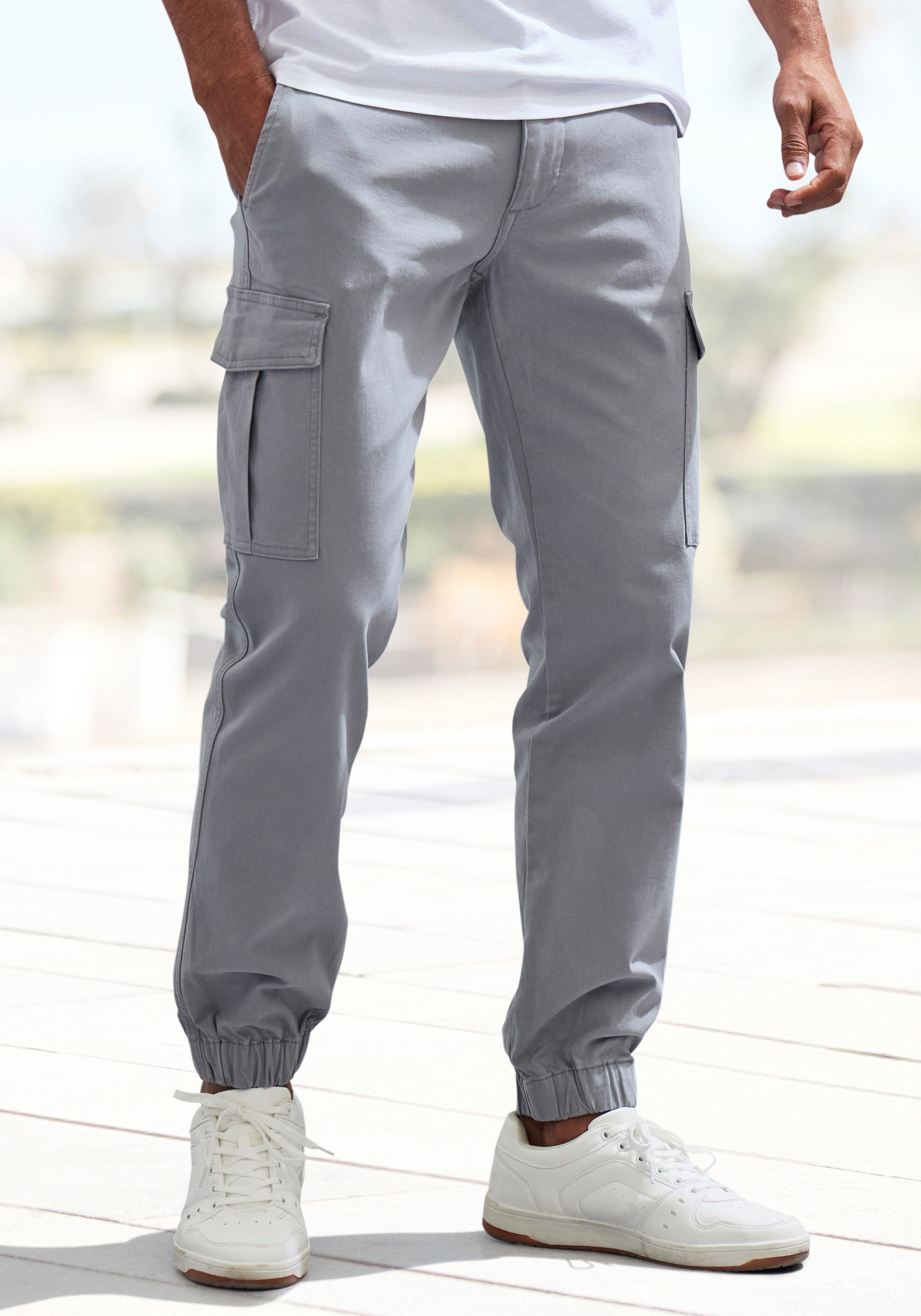 AUTHENTIC LE JOGGER Cargobroek met normale taillehoogte van elastische katoenkwaliteit
