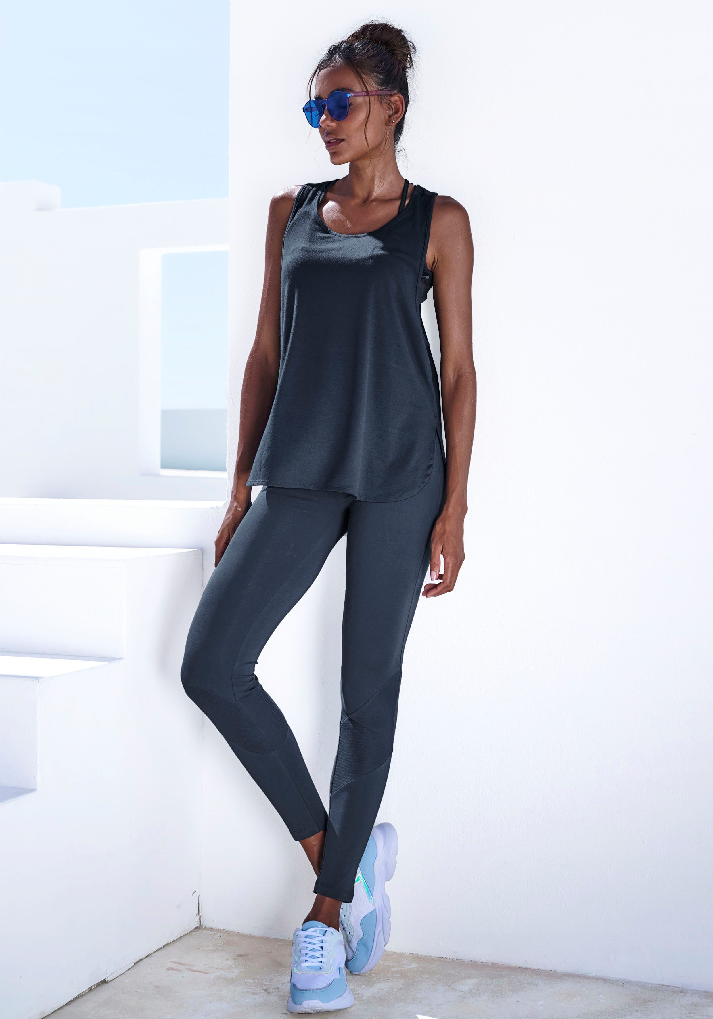 active by Lascana Tanktop Sporttop met mesh inzet en racerback