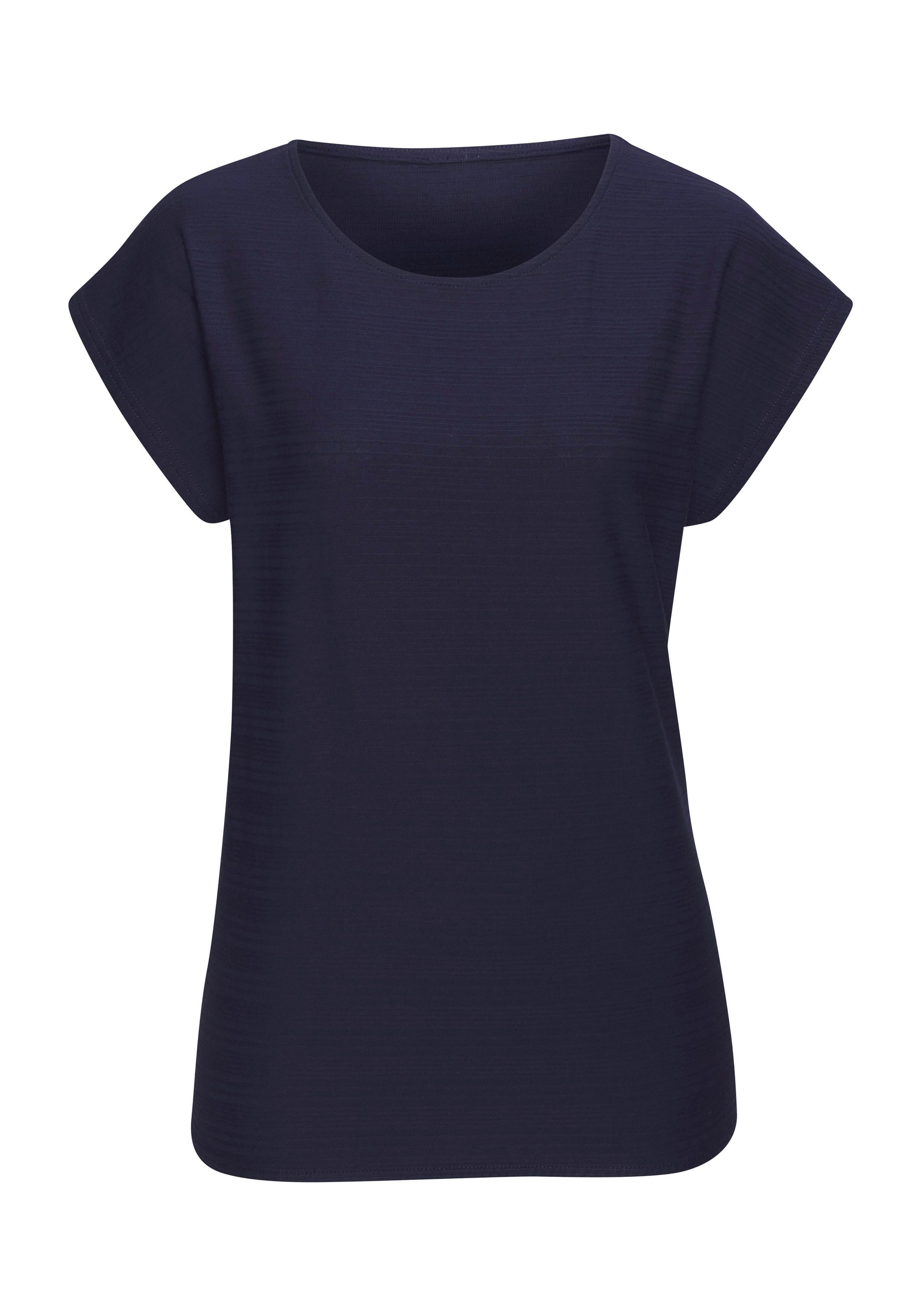 Vivance T-shirt Met modieuze streepstructuur in een zachte katoenkwaliteit (1-delig) shirts maat 36/38 blauw
