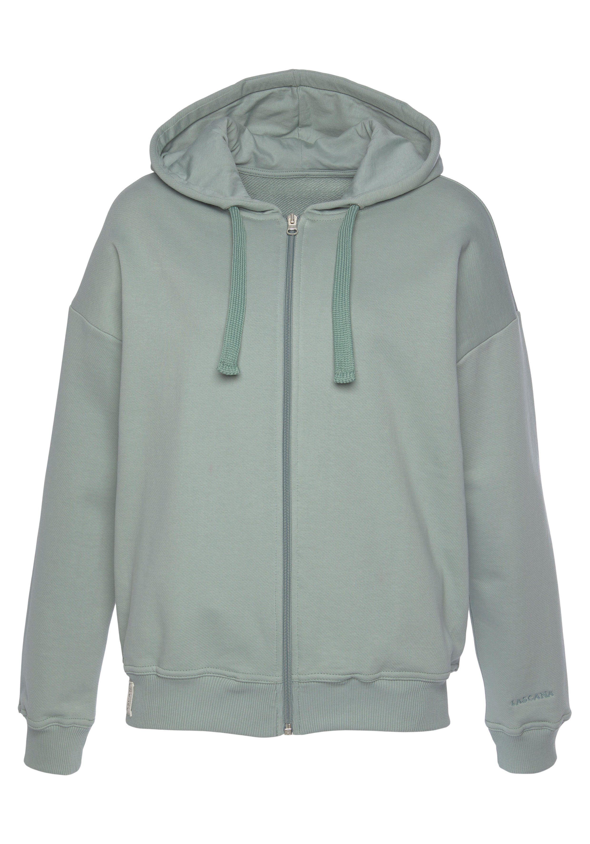 Lascana Sweatvest -lounge jas van biologische katoen, loungewear