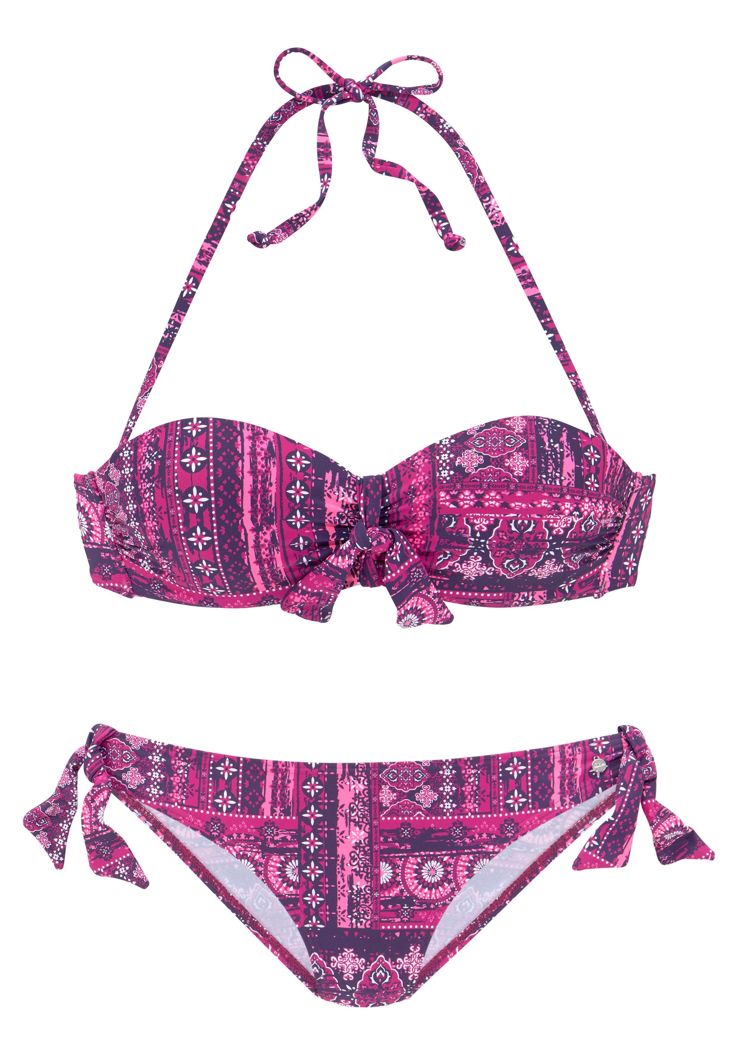s.Oliver RED LABEL Beachwear Beugelbikini in bandeaumodel met aangerimpeld midden