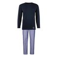 authentic le jogger pyjama met geruite geweven broek blauw