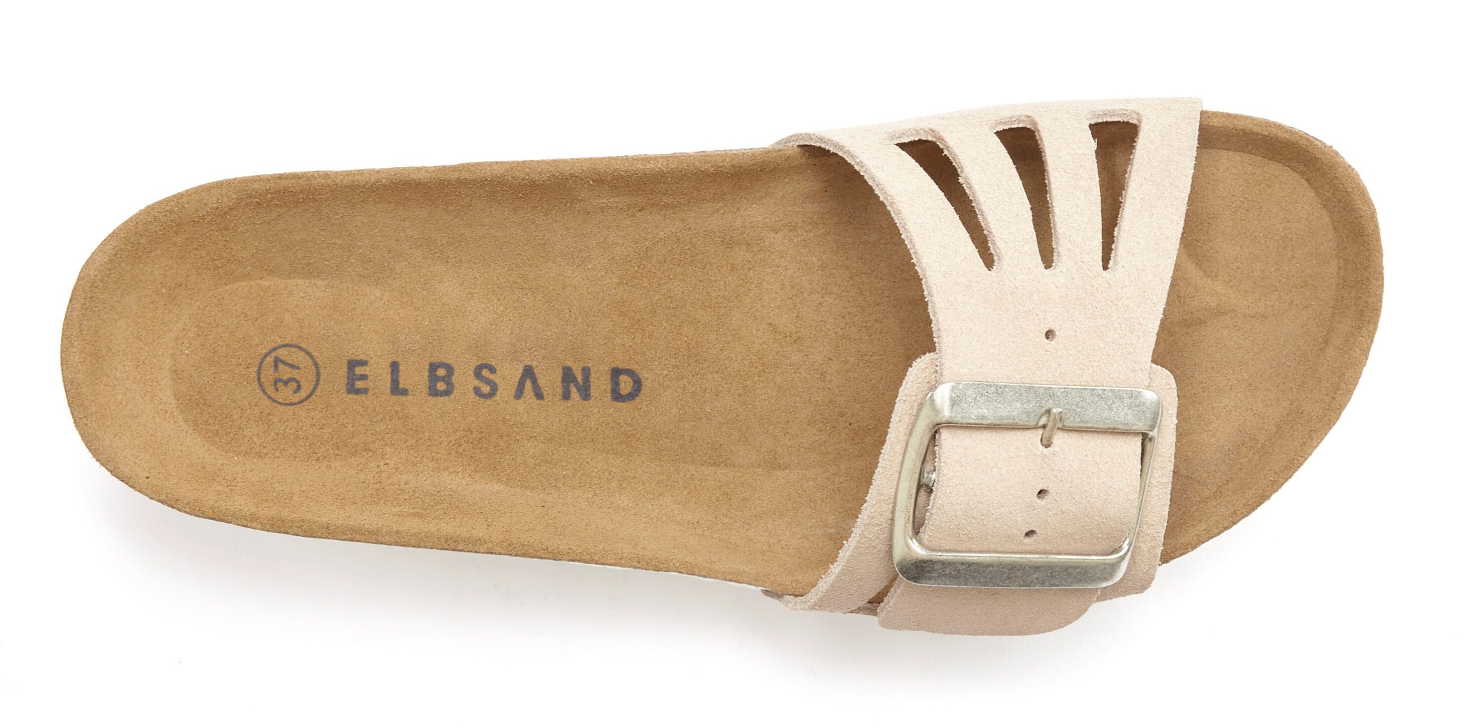 Elbsand Slippers Mule, Sandalen, open schoen van hoogwaardig leer met zacht comfortkurk voetbed