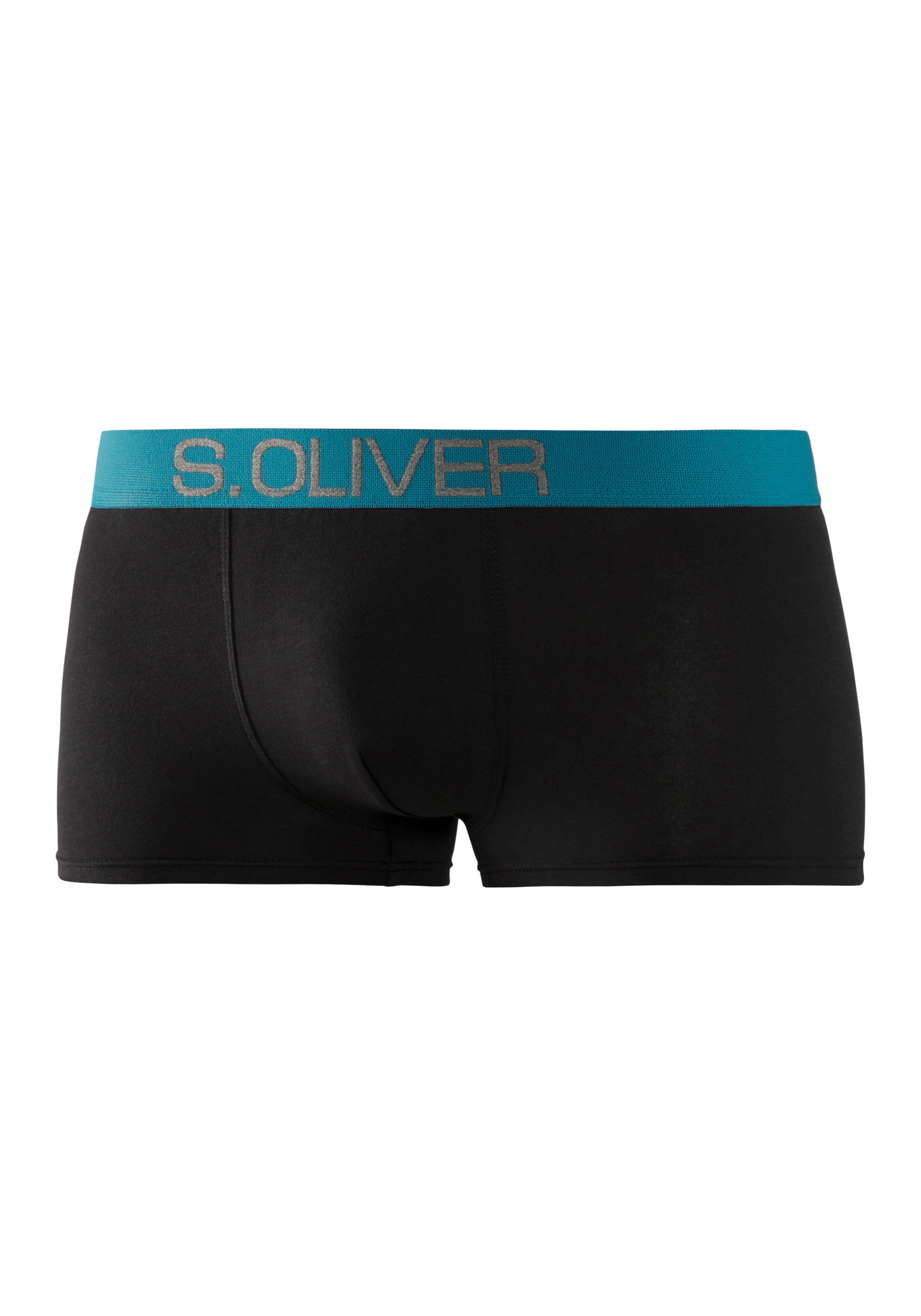 s.Oliver RED LABEL Beachwear Hipster strak zittende boxershorts voor heren van katoenmix (set, 4 stuks)