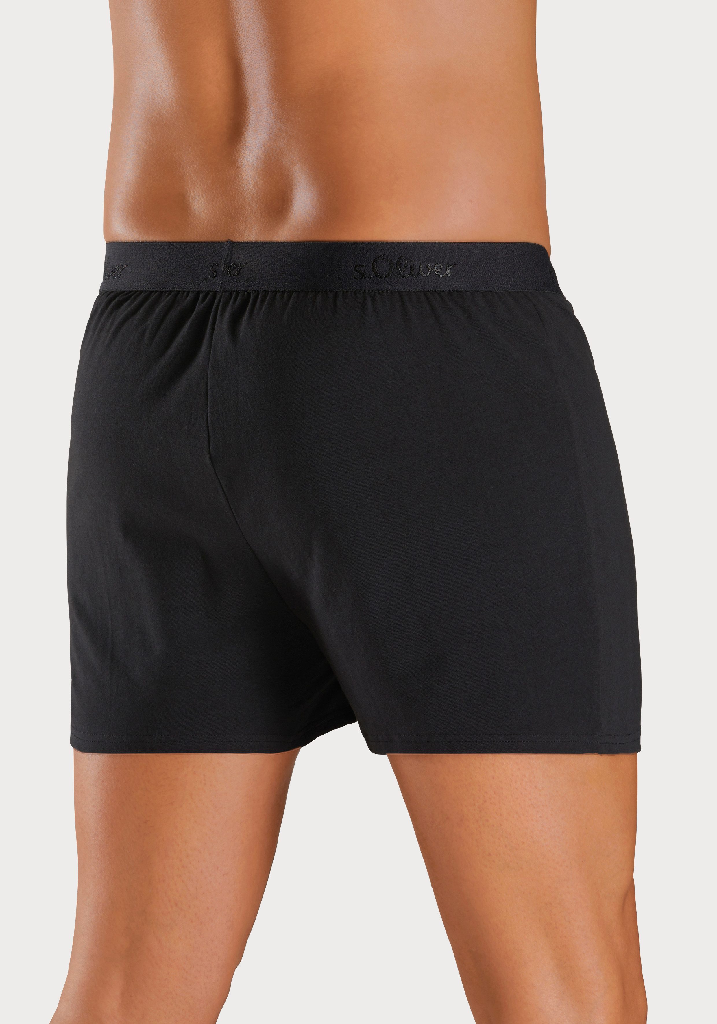 s.Oliver RED LABEL Beachwear Wijde boxershort unikleur en gedessineerd (set, 2 stuks)