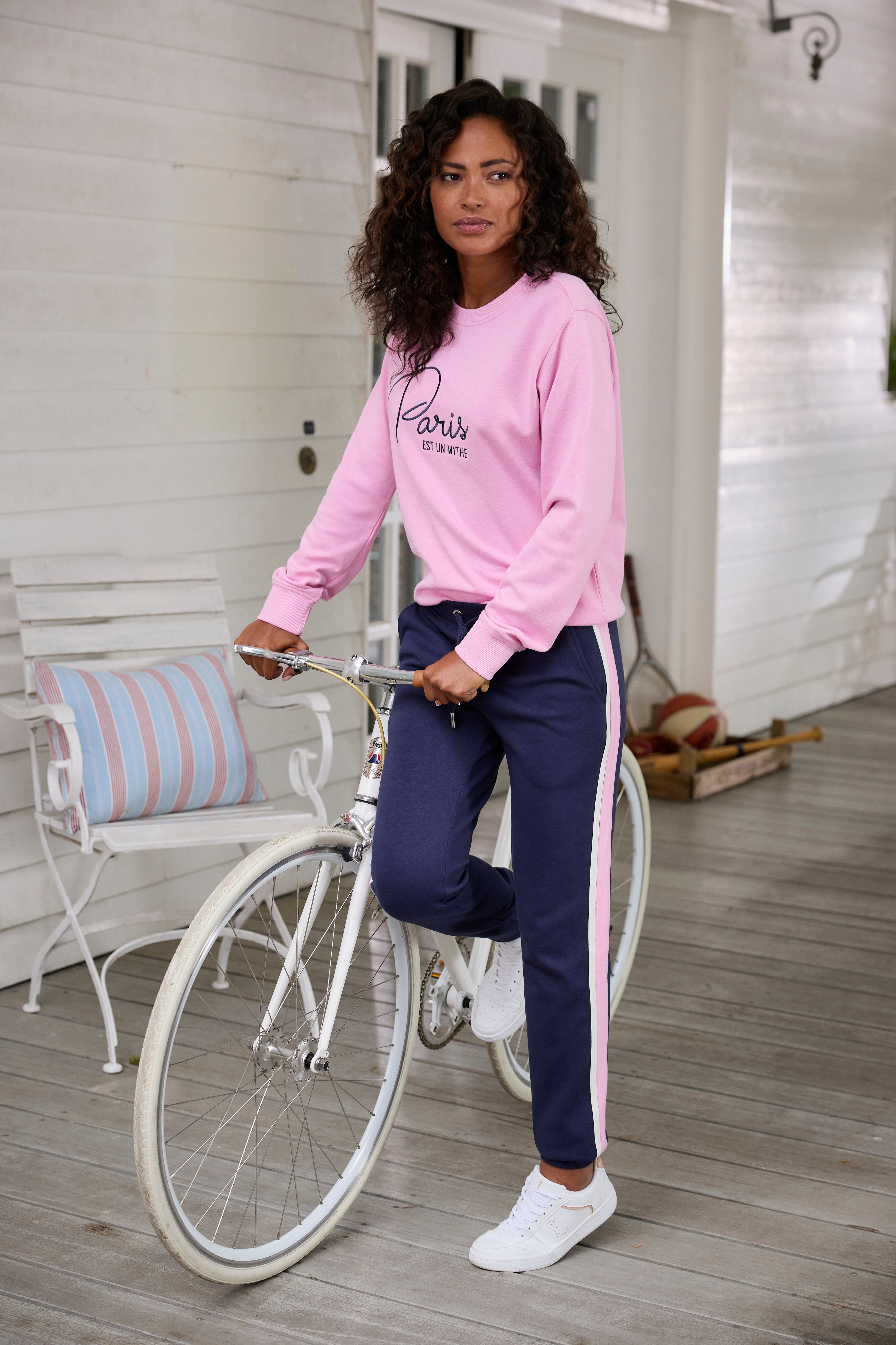 Vivance Sweatpants Sweatbroek met contrasterende accenten, loungeanzug (1-delig)