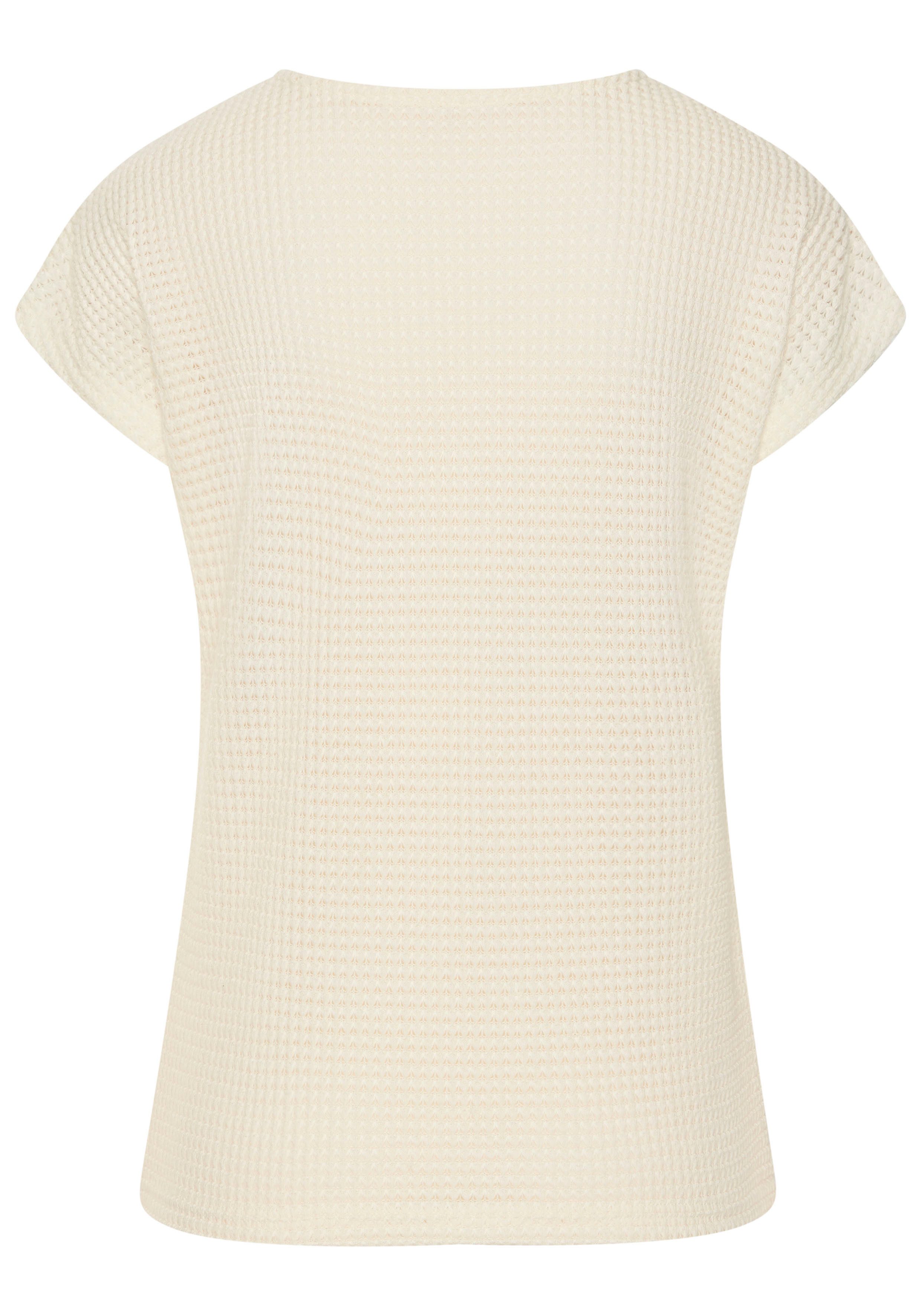 Vivance Shirt met korte mouwen Met modieuze wafelstructuur van kreukvrije breikwaliteit (Set van 2)