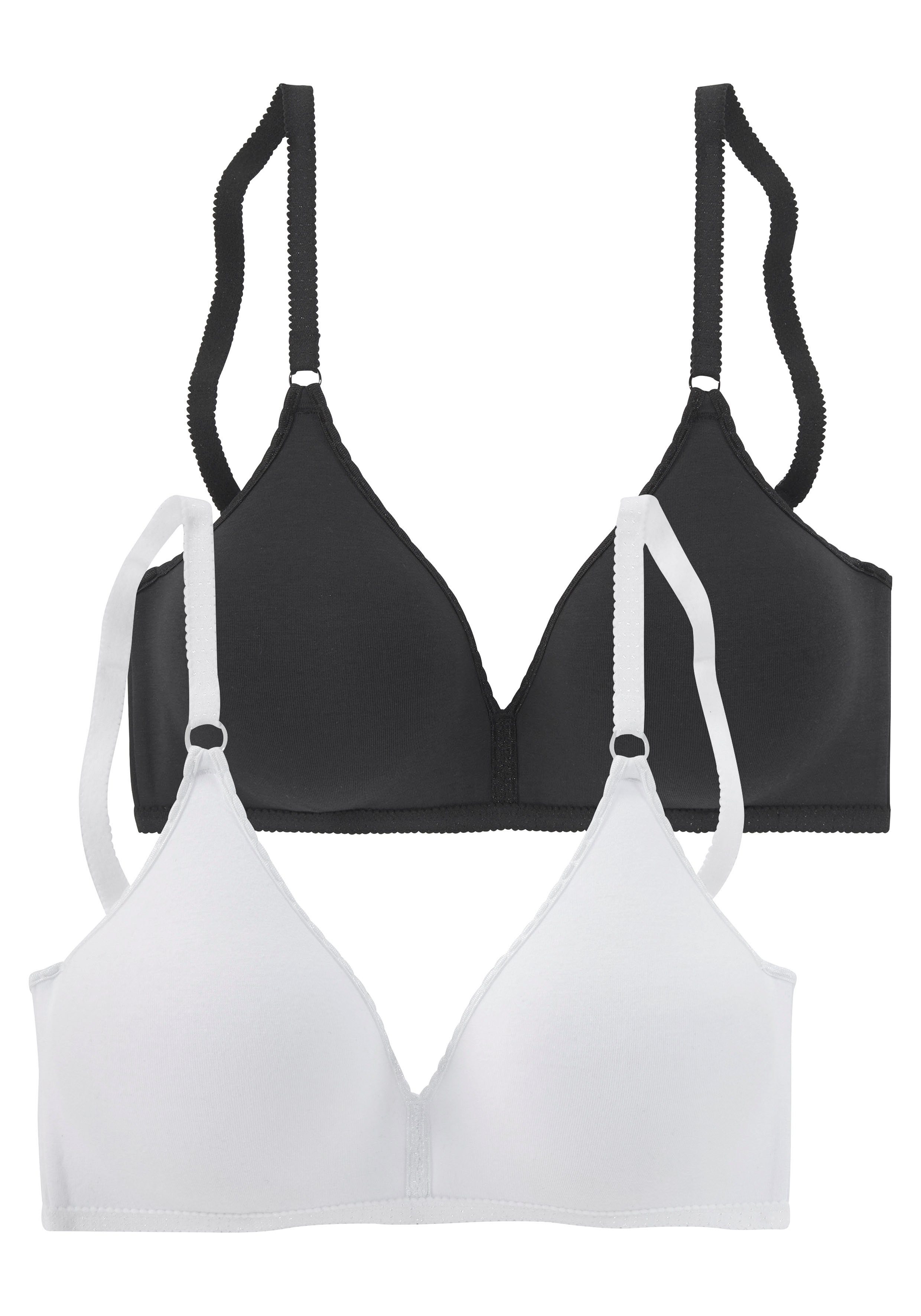 Petite fleur Bralette-bh zonder beugel van aangenaam zachte katoenkwaliteit, basic (Set van 2)