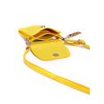 lascana schoudertas modieuze mini-bag, schoudertasje voor de mobiele telefoon met praktisch kijkvenster en afneembaar kwastje geel
