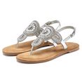 lascana teenslippers sandalen met een luxueuze garnering en zachte leren binnenzool zilver