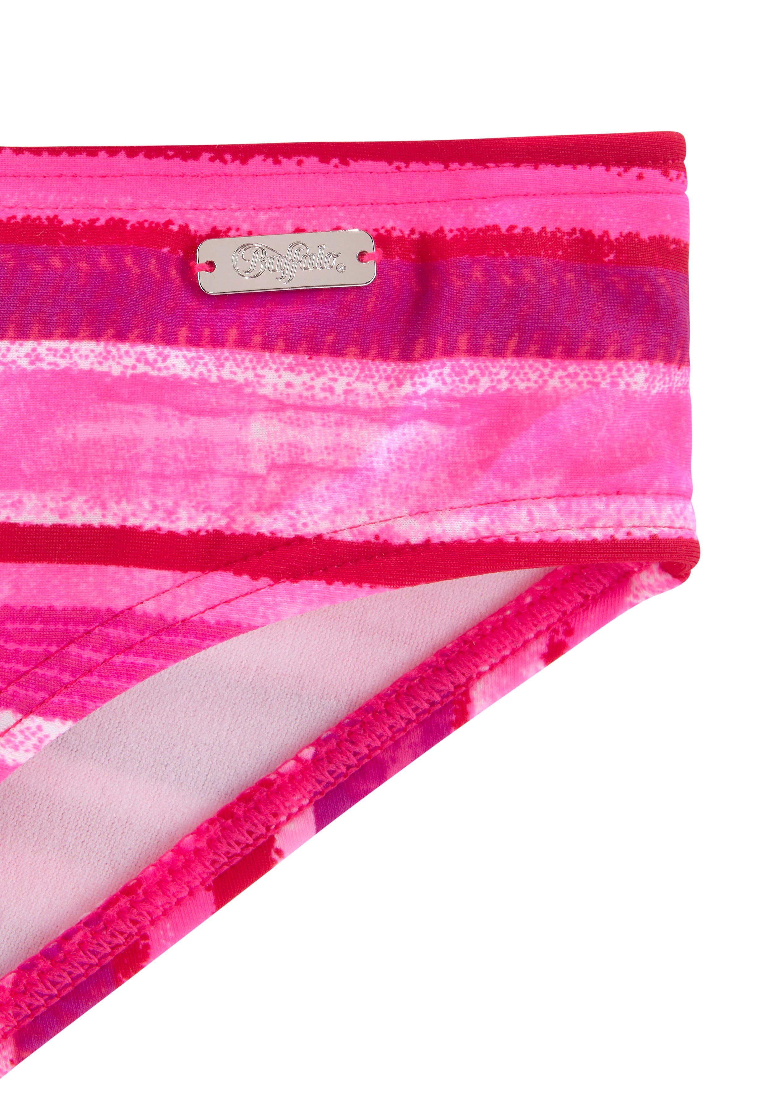 Buffalo Bandeaubikini May Kids met opvallende streepprint bikini's maat 170/176 roze