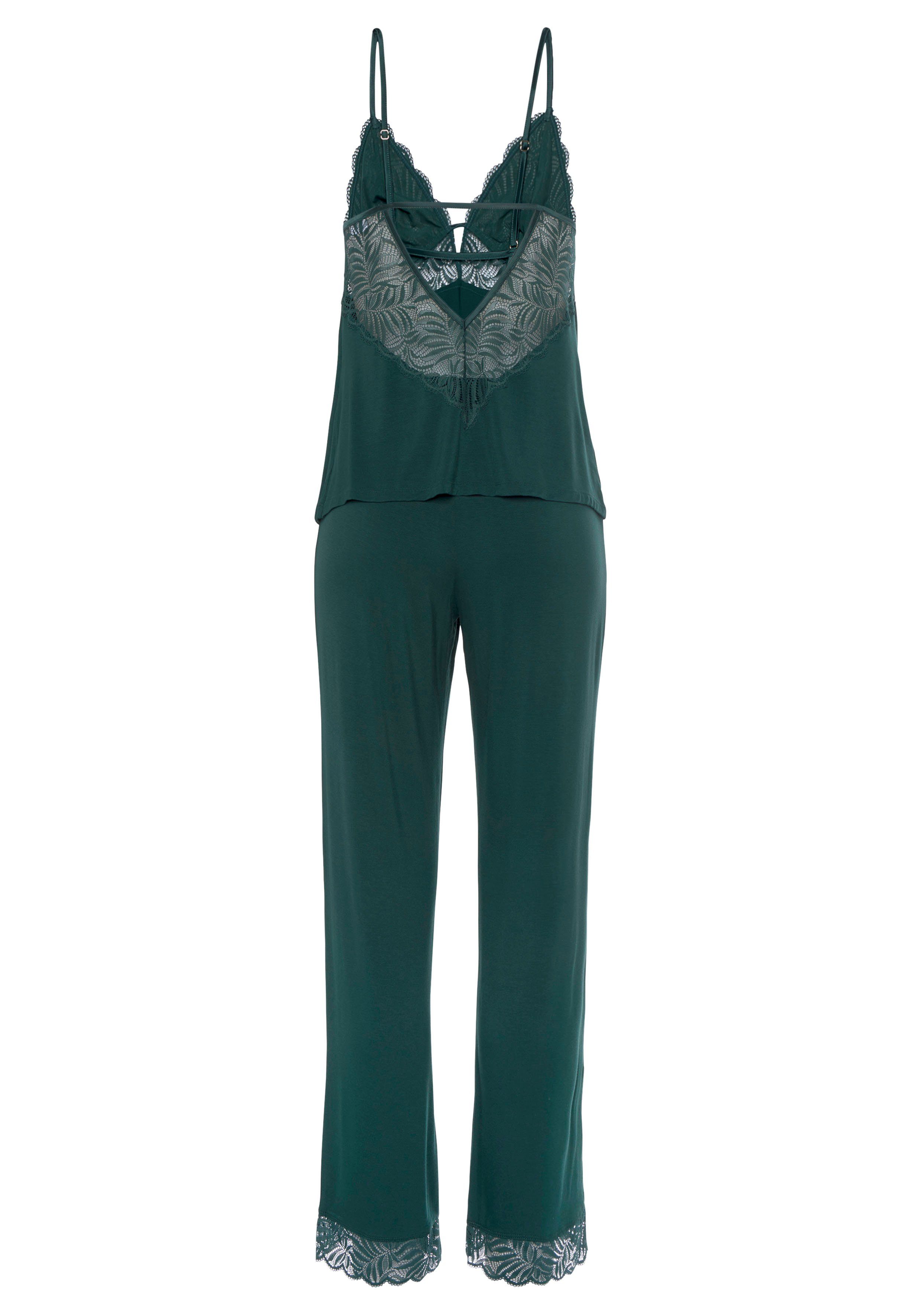 Lascana Pyjama met mooie kantdetails (set, 2-delig)