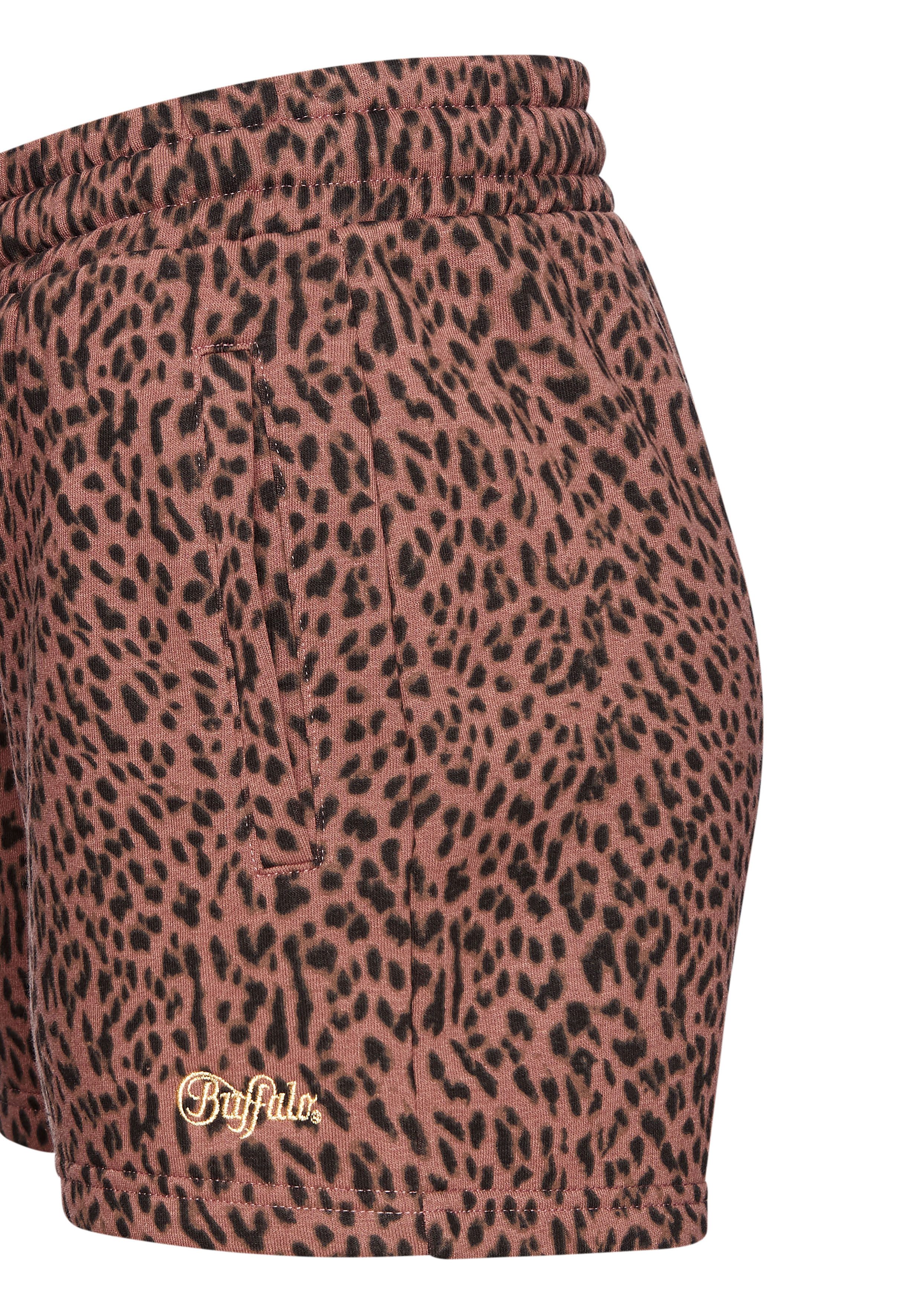 Buffalo Sweatshort met zijdelingse ribinzet en logoborduring