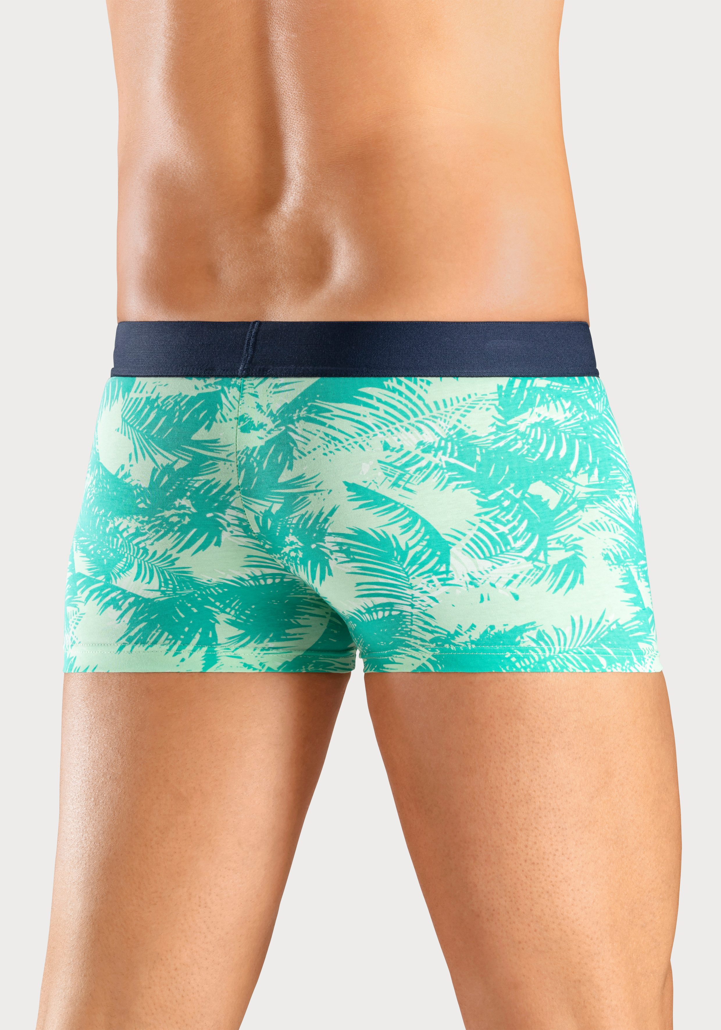 Bruno Banani Boxershort voor heren met palmprint en effen van katoenmix (4 stuks, Set van 4)