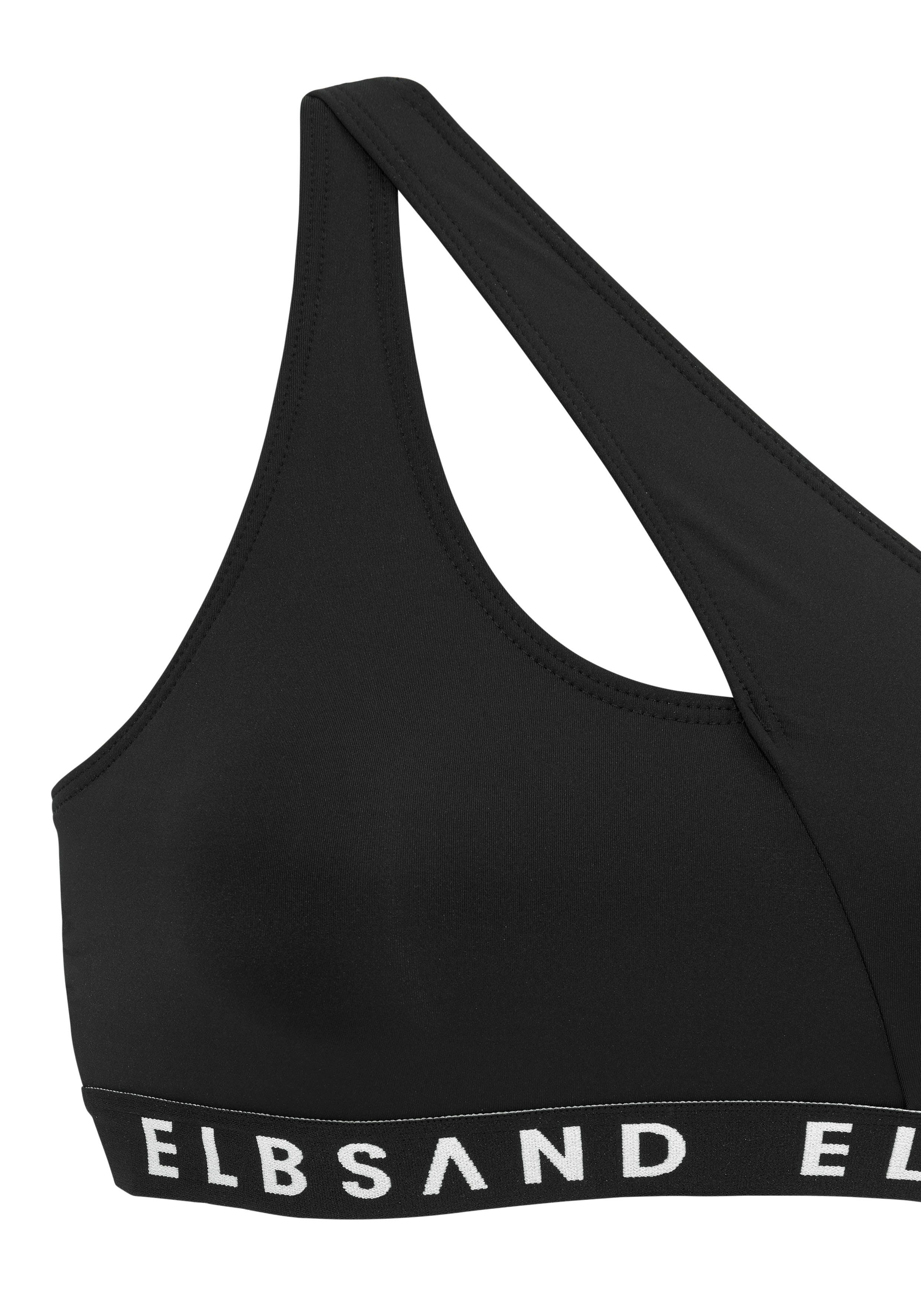 Elbsand Bustierbikini met merkopschriften in contrastkleur