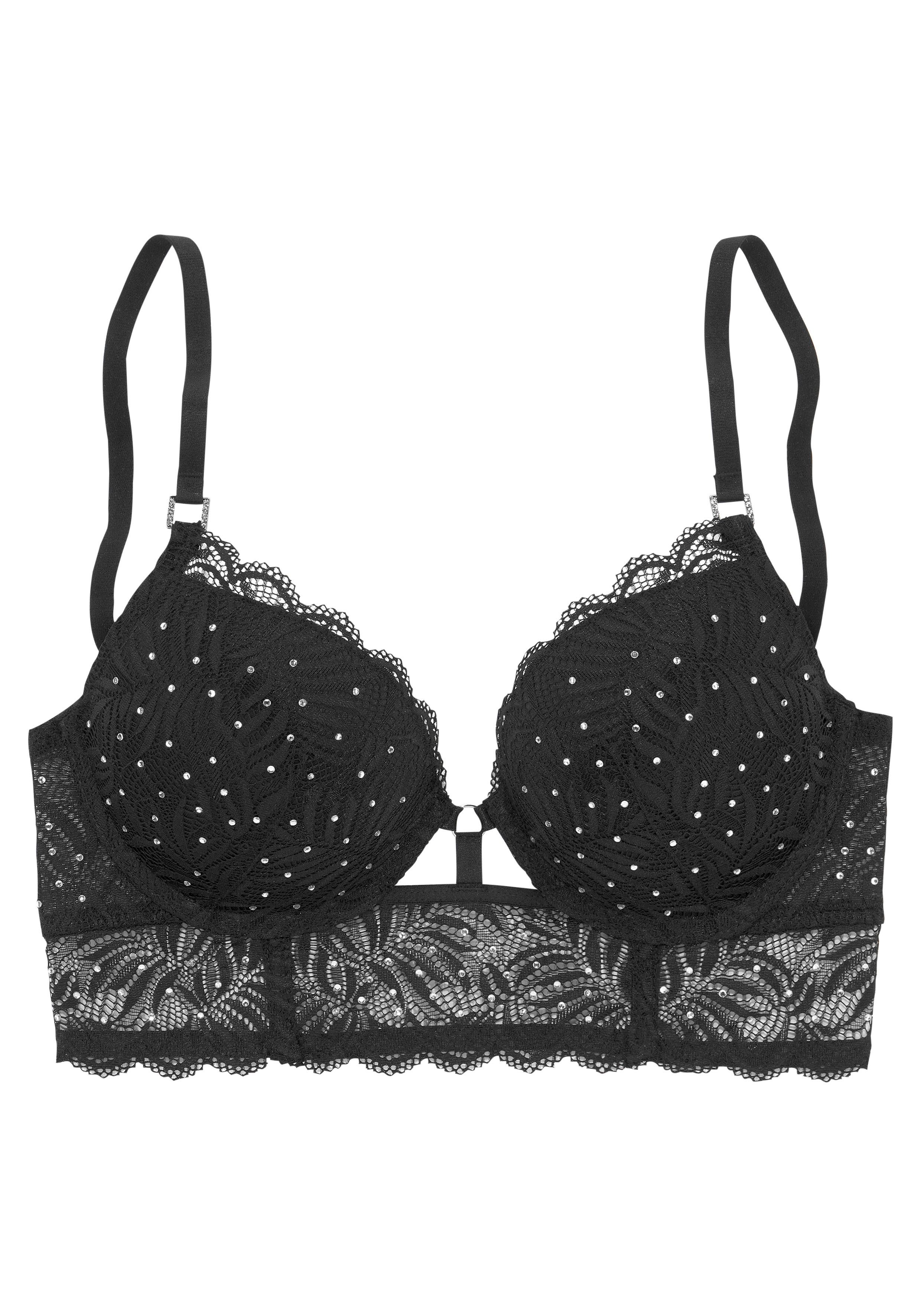 Lascana Push-up-bh all-over fijne kristallen stenen, sexy lingerie