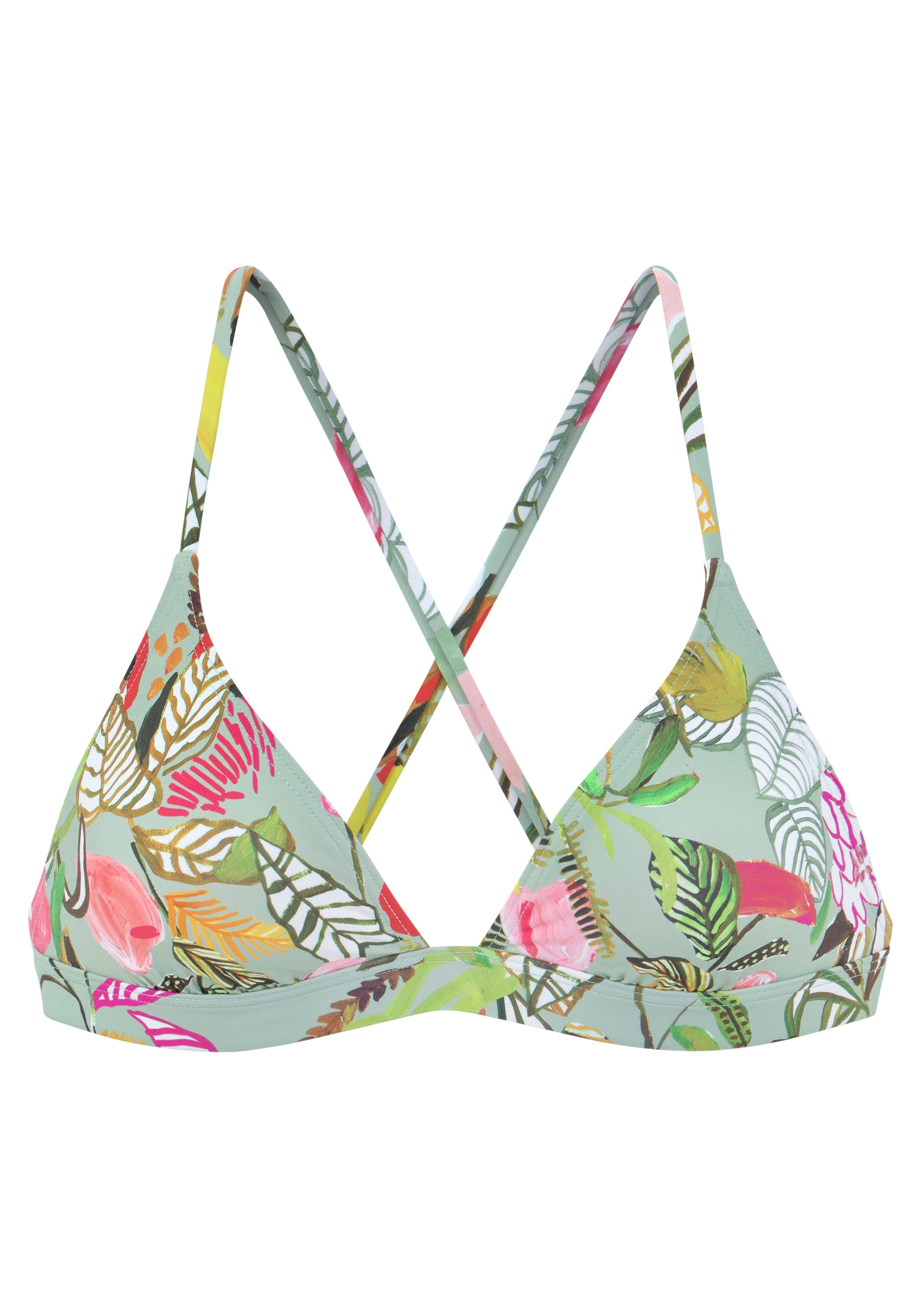 s.Oliver RED LABEL Beachwear Triangel-bikinitop Herfst met modieus motief