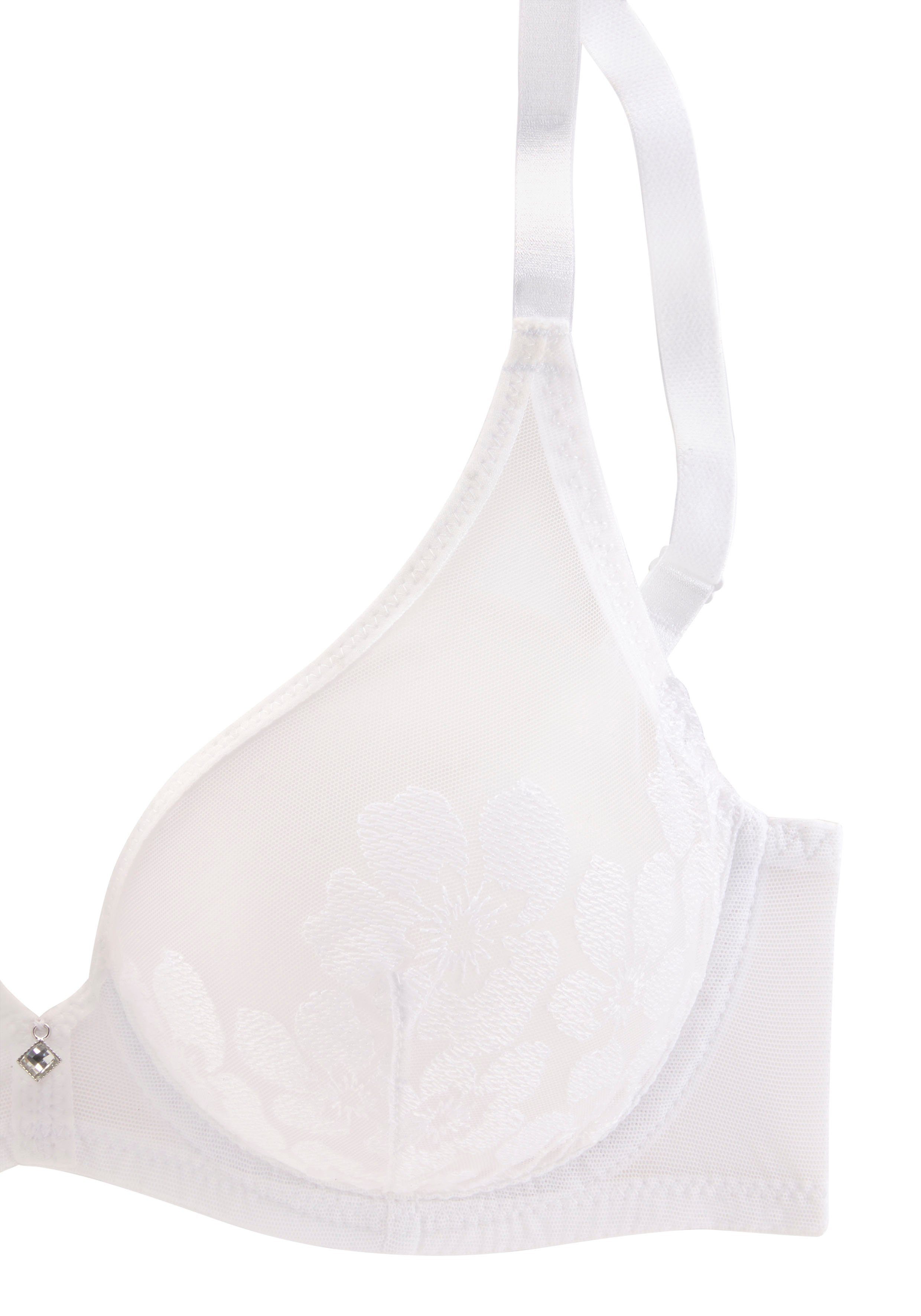 Lascana Belle Affaire Beugel-bh van iets transparante borduurkant, sexy dessous