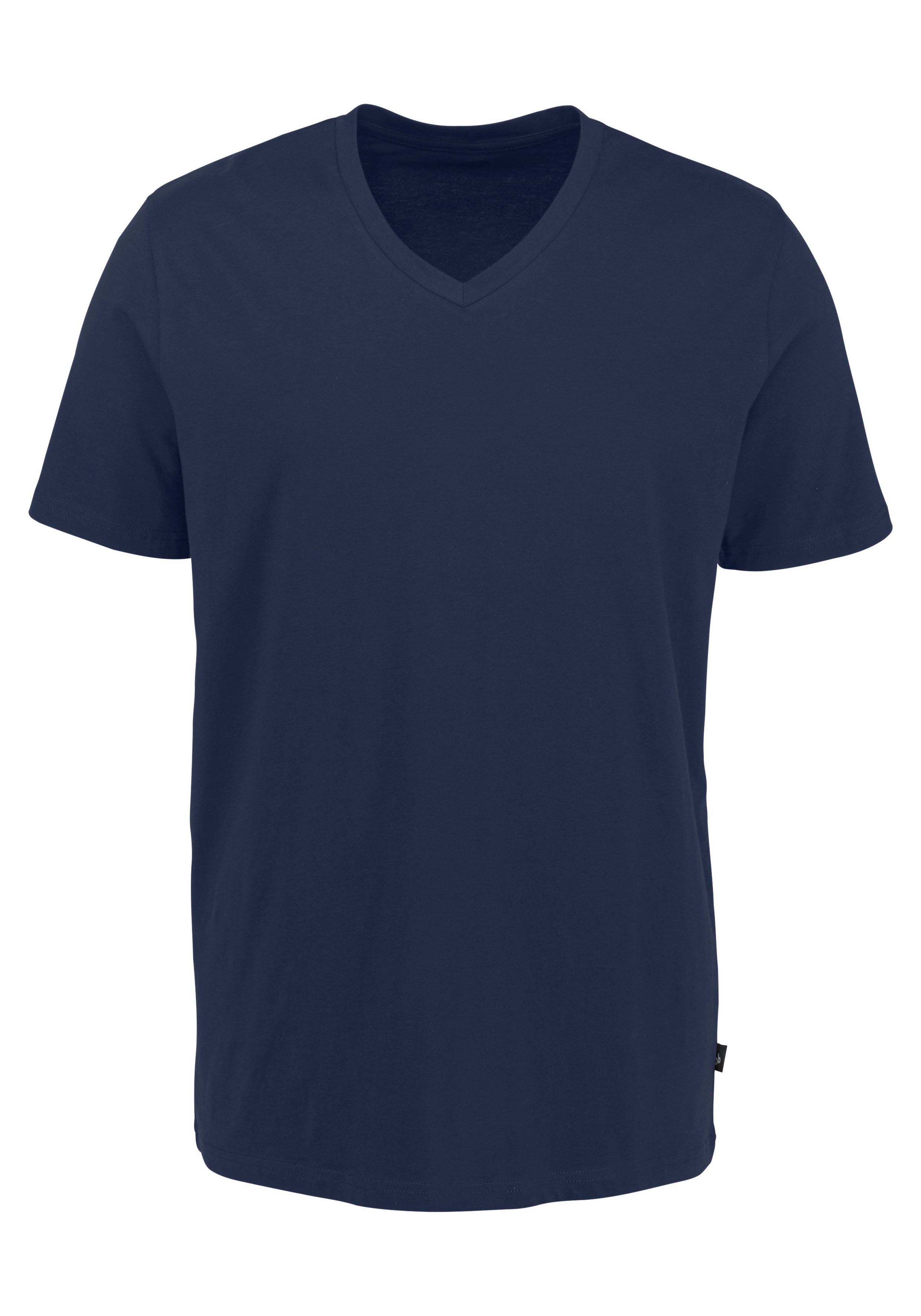 Bruno Banani T-shirt met v-hals, perfecte pasvorm, van elastisch katoen (3-delig, Set van 3)