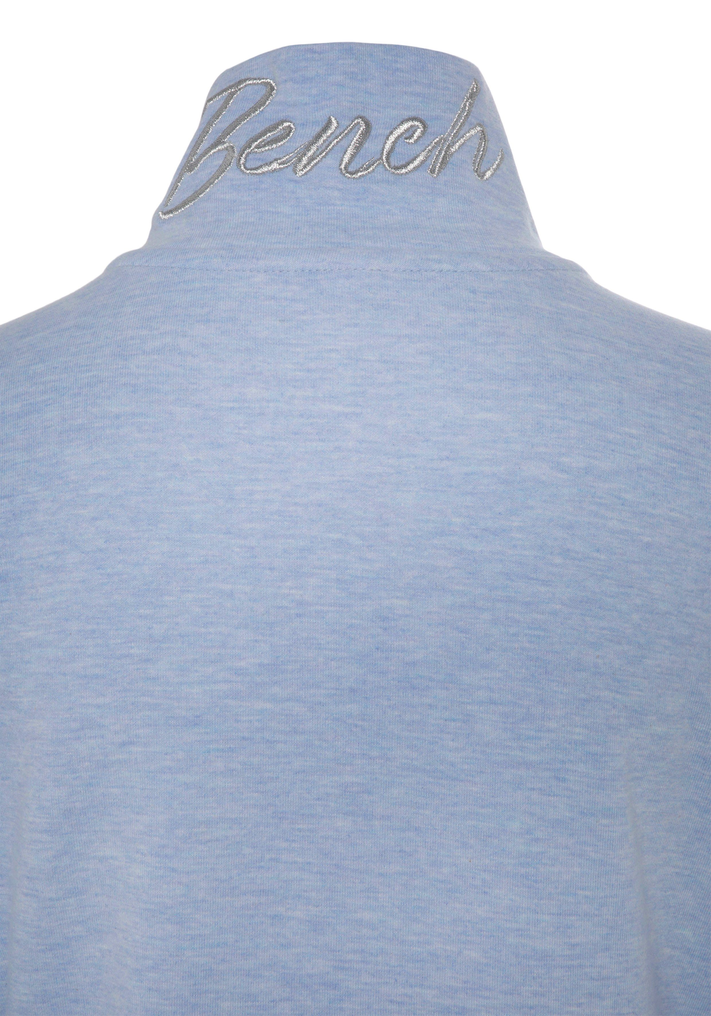 Bench. Loungewear Sweatvest - lounge jas met glanzende logostiksel op de staande kraag, loungewear