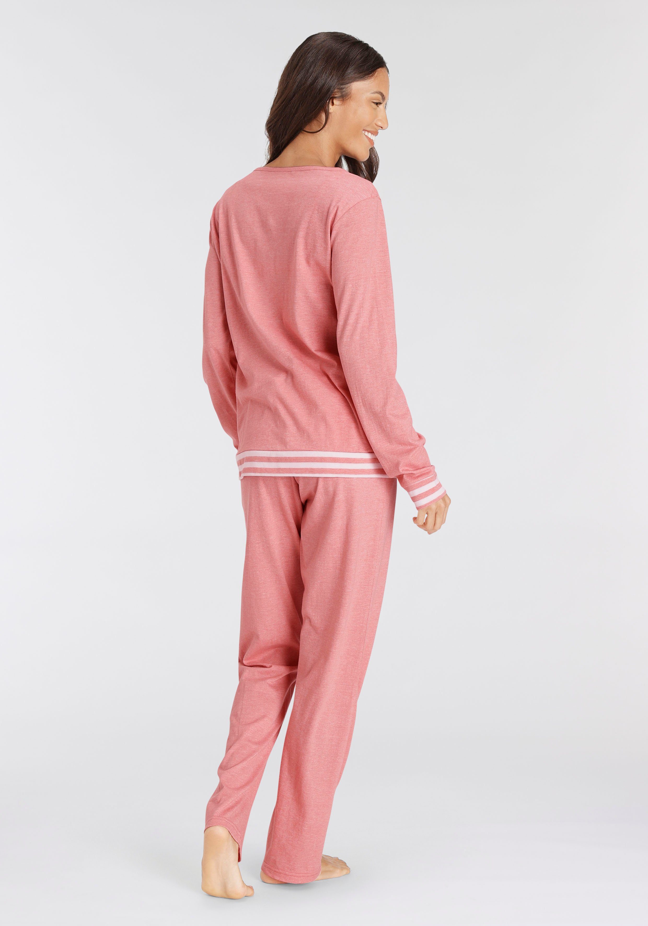 Vivance Dreams Pyjama met gestreepte boorden (2-delig)
