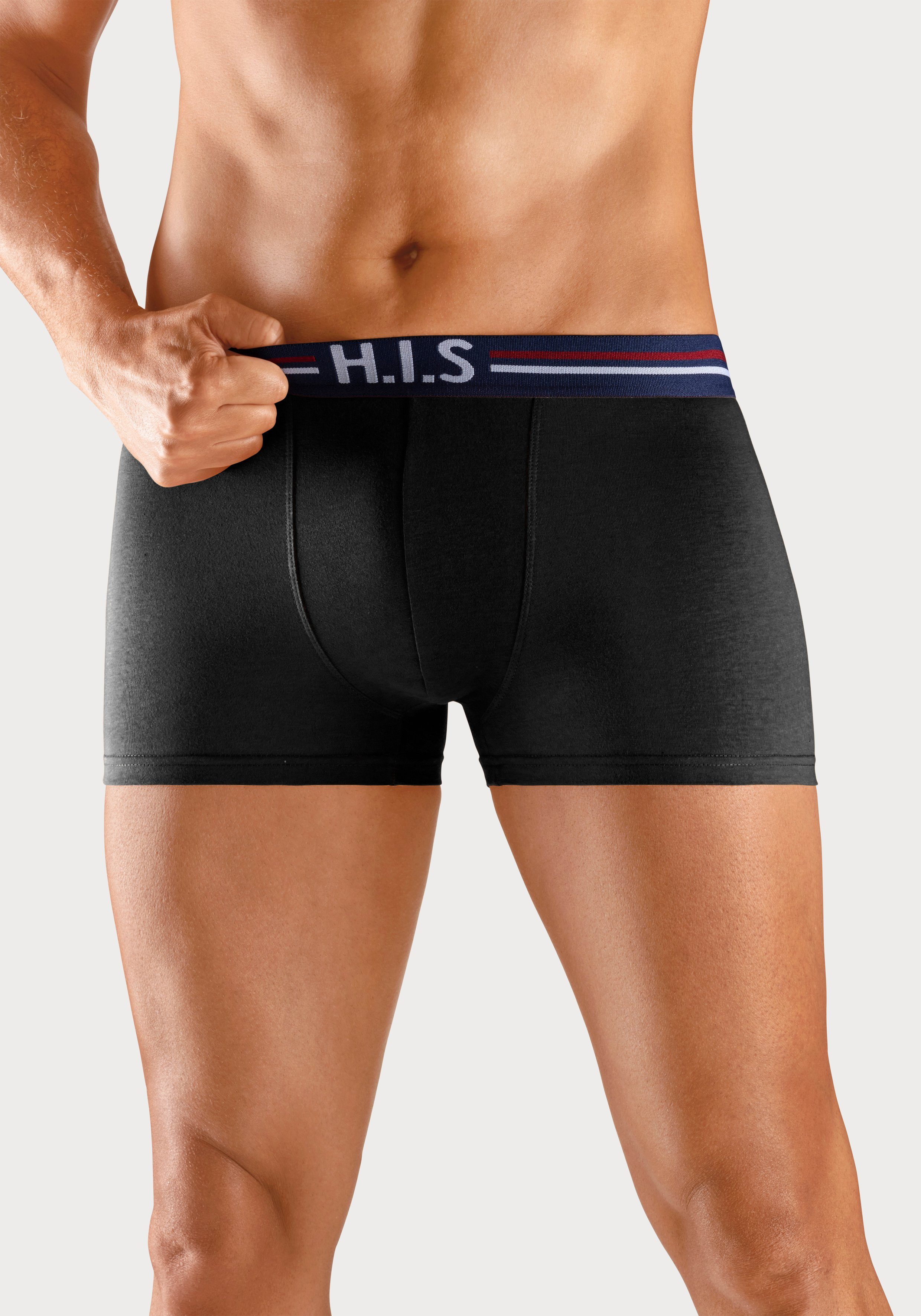 H.I.S Boxershort voor heren met strepen en logo in de band (set, 5 stuks)