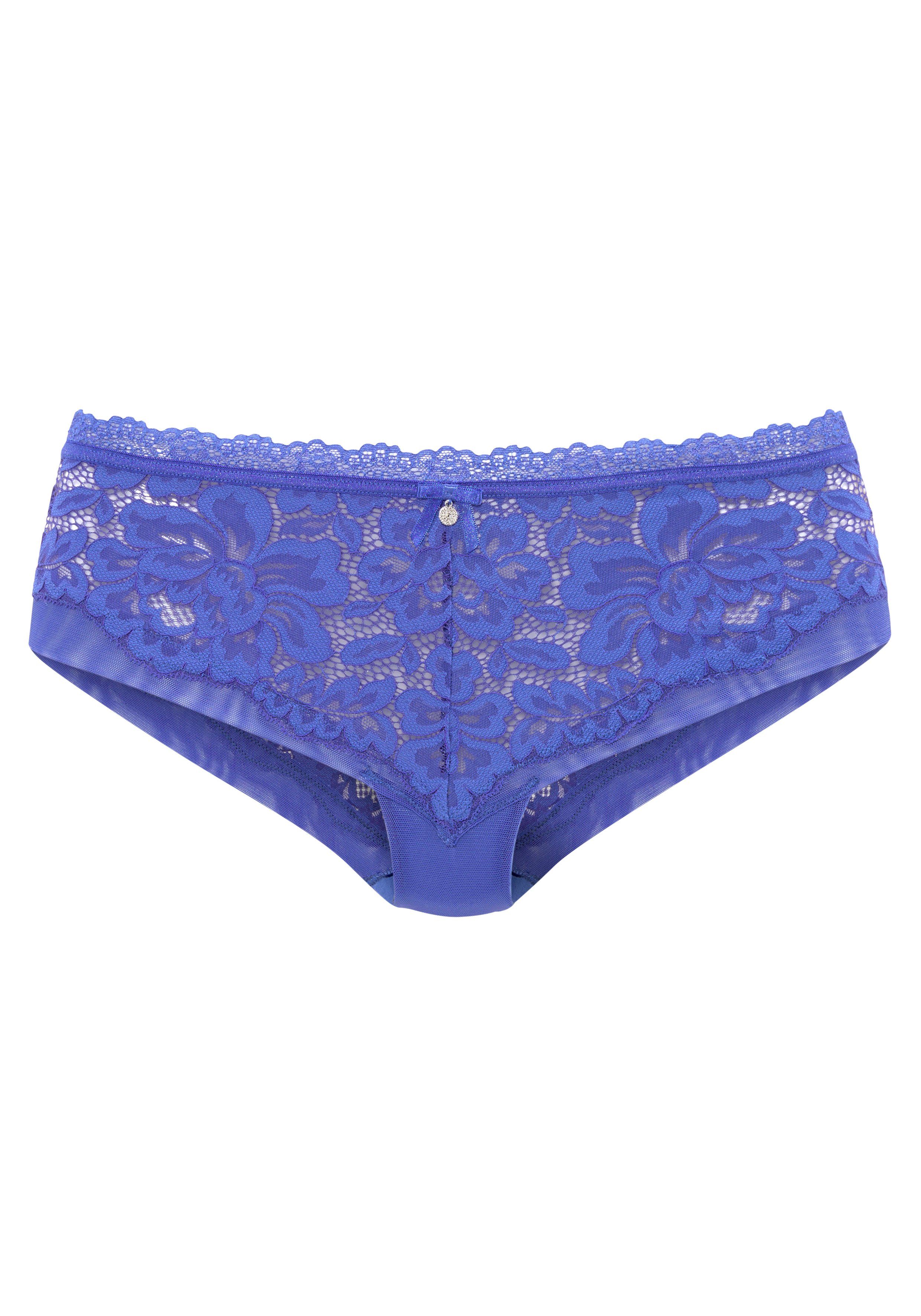 s.Oliver RED LABEL Beachwear Stringpants Charline van gebloemd kant in transparante look